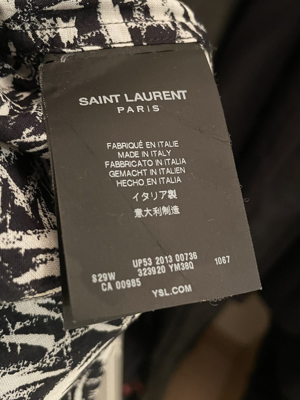 Hedi Slimane × Saint Laurent Paris RARE SS14 ROCKABILLY PEACOCK BRUSHSTROKE PRINTED SHIRT Size US M / EU 48-50 / 2 - 7 Thumbnail