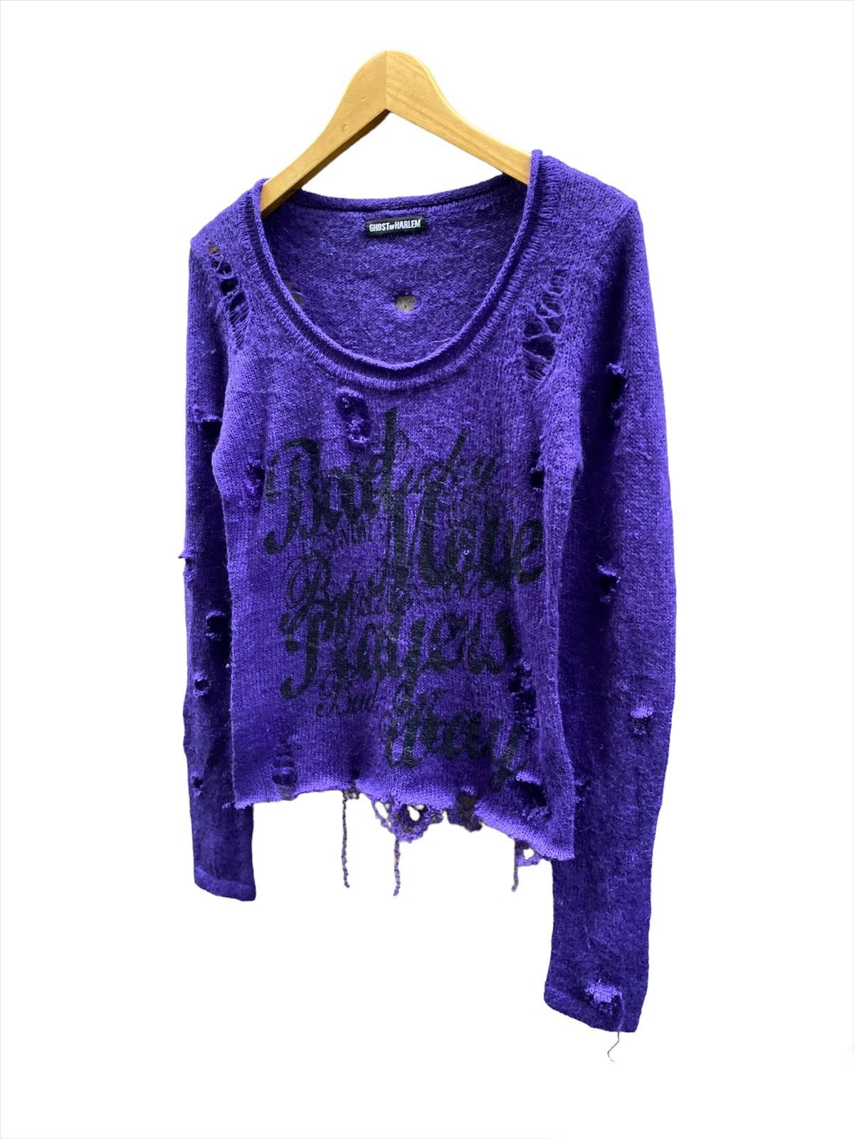 20471120 × Beauty Beast × Hysteric Glamour Japanese Brand Distressed Seditionaries Punk Knit Sweater Size US S / EU 44-46 / 1 - 2 Thumbnail