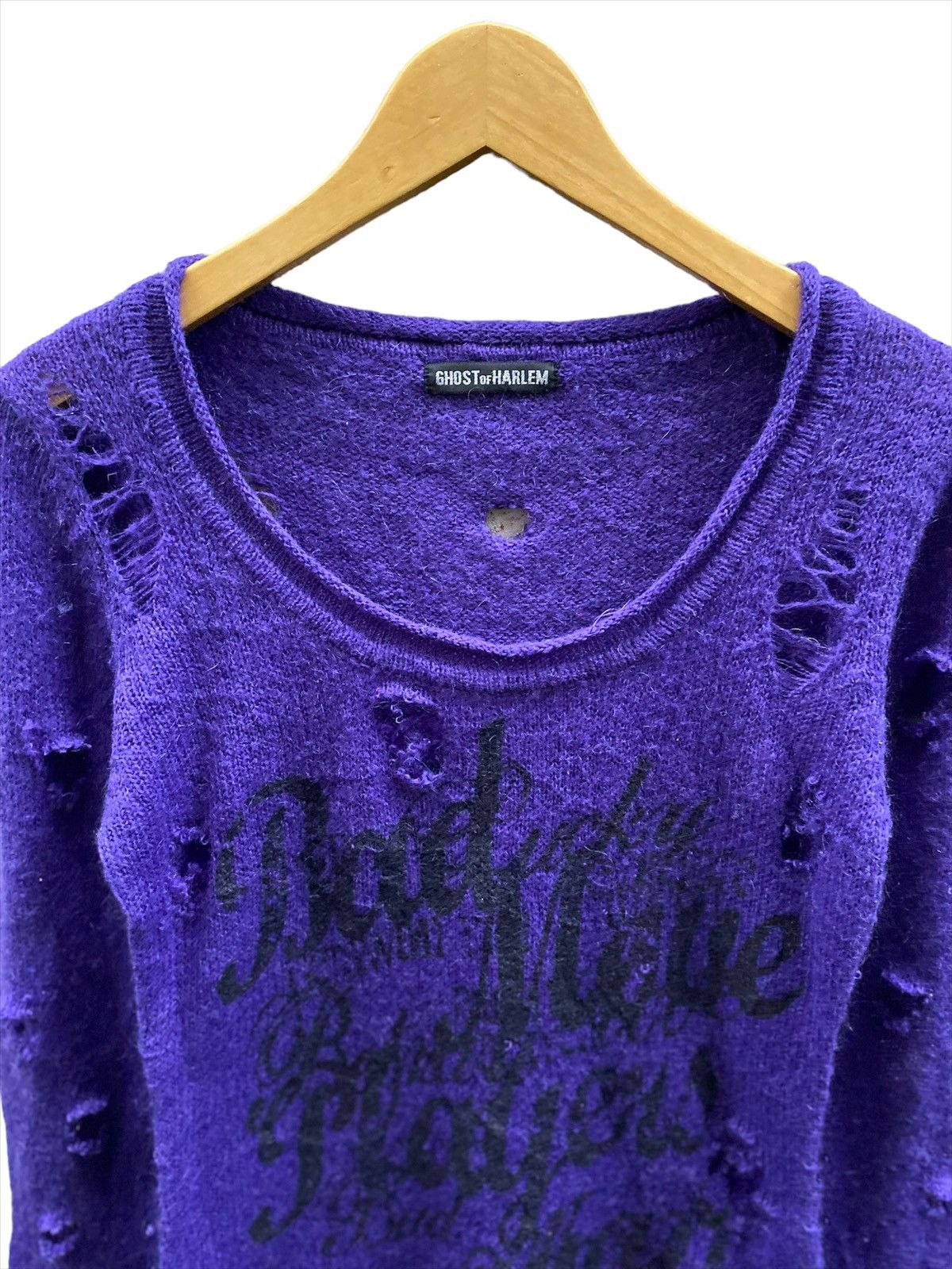 20471120 × Beauty Beast × Hysteric Glamour Japanese Brand Distressed Seditionaries Punk Knit Sweater Size US S / EU 44-46 / 1 - 6 Thumbnail