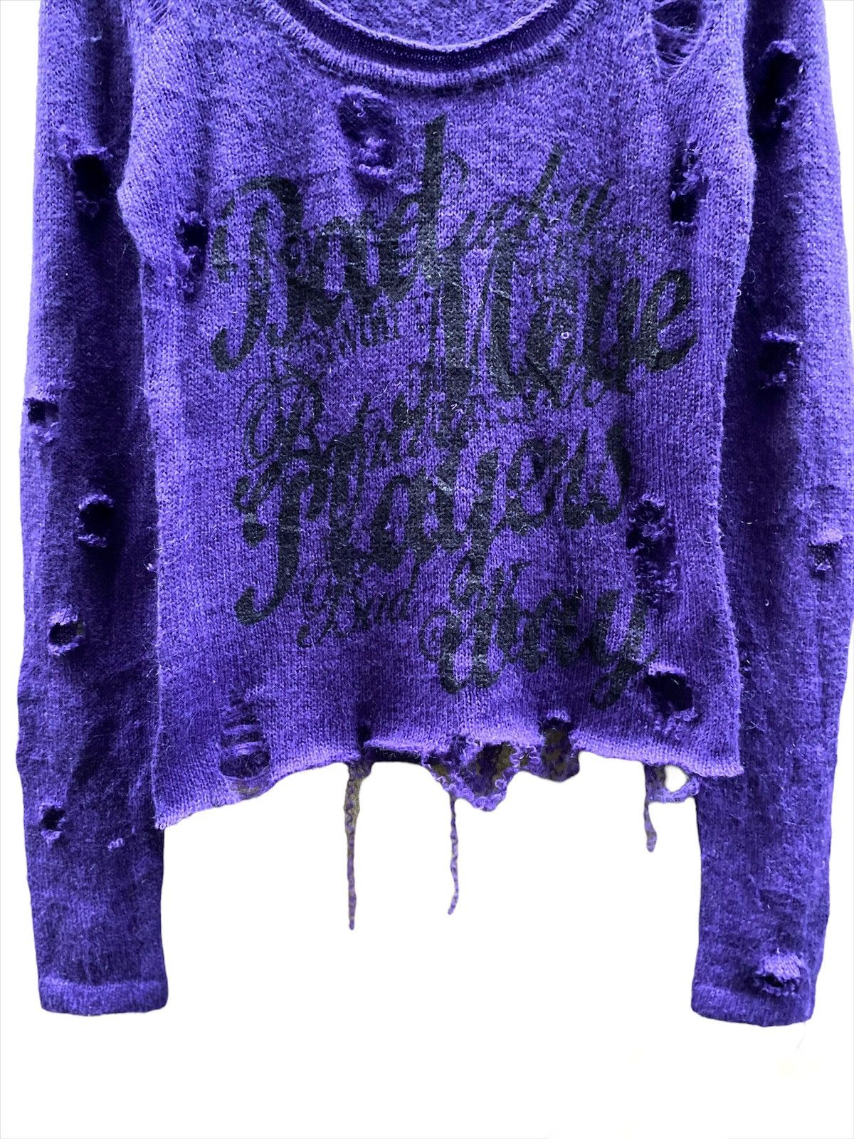 20471120 × Beauty Beast × Hysteric Glamour Japanese Brand Distressed Seditionaries Punk Knit Sweater Size US S / EU 44-46 / 1 - 5 Thumbnail