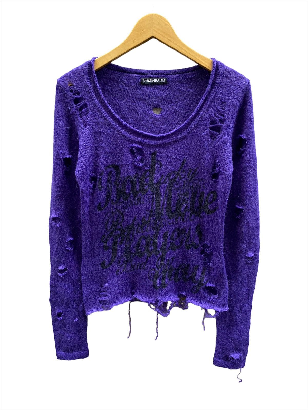 20471120 × Beauty Beast × Hysteric Glamour Japanese Brand Distressed Seditionaries Punk Knit Sweater Size US S / EU 44-46 / 1 - 1 Thumbnail