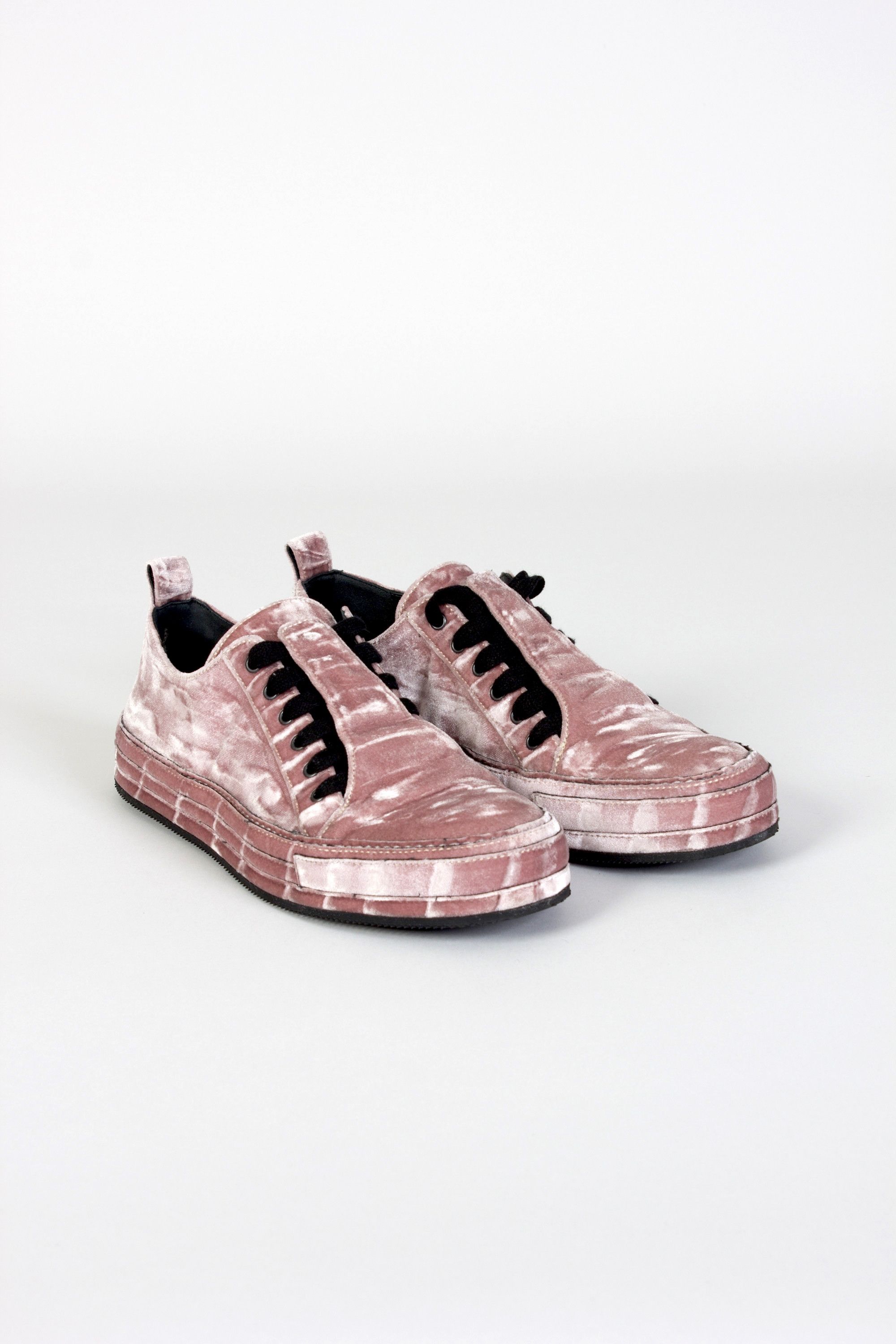 Ann Demeulemeester RARE POWDER PINK VELVET LAVATO CIPRIA SNEAKERS Size US 11 / EU 44 - 11 Thumbnail
