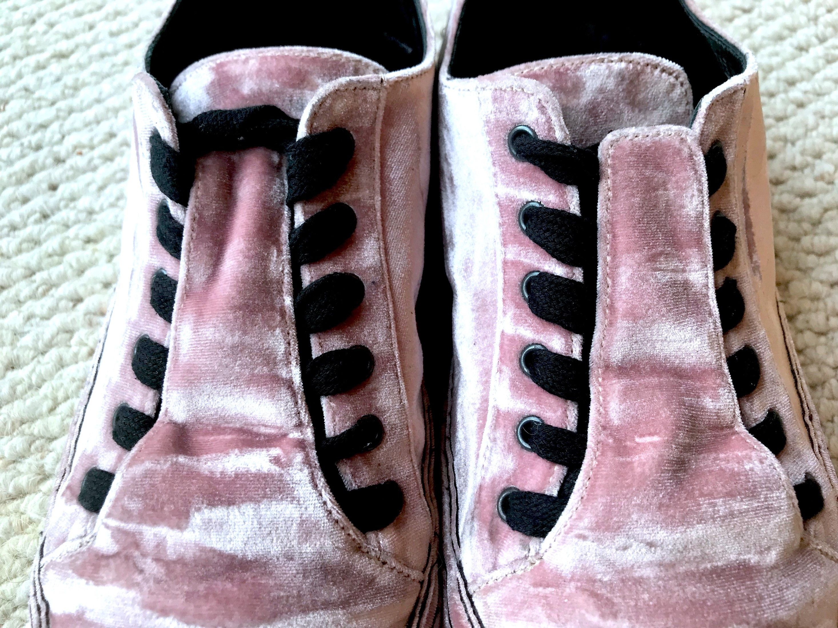 Ann Demeulemeester RARE POWDER PINK VELVET LAVATO CIPRIA SNEAKERS Size US 11 / EU 44 - 8 Thumbnail