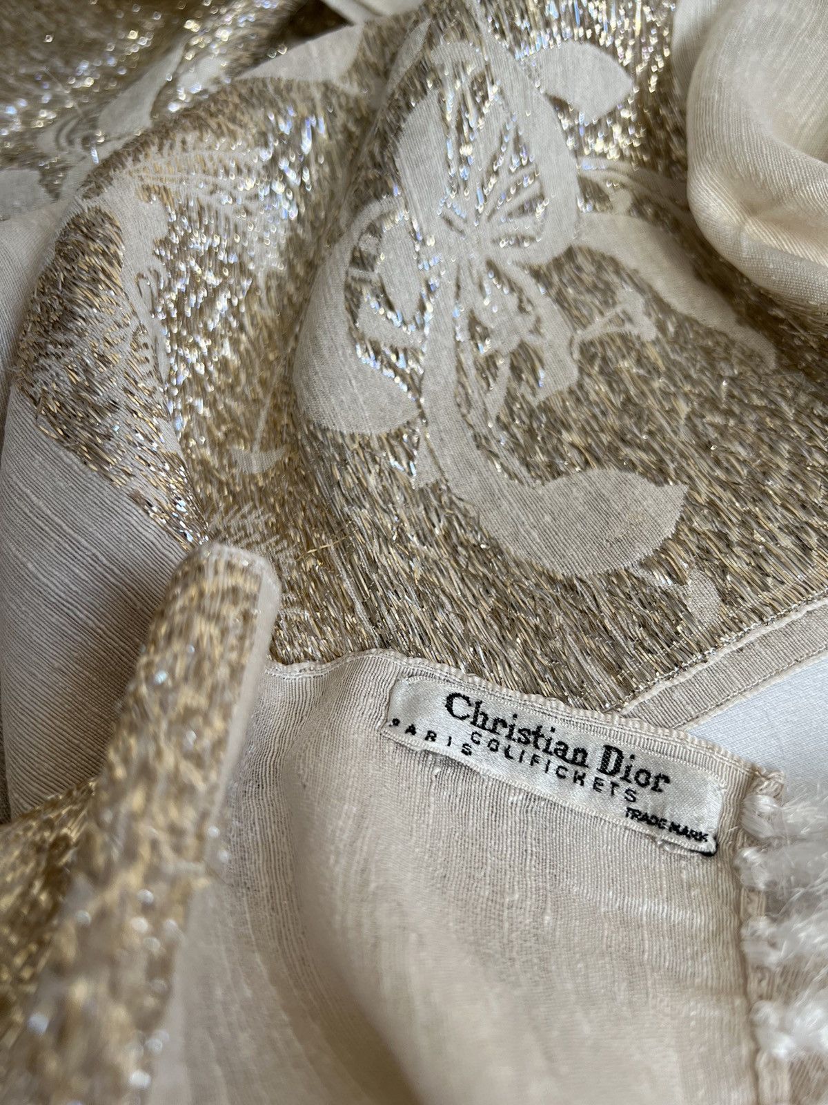 Dior rarity Christian Dior Paris colifichets 1950 gold silk scarf Size ONE SIZE - 4 Thumbnail