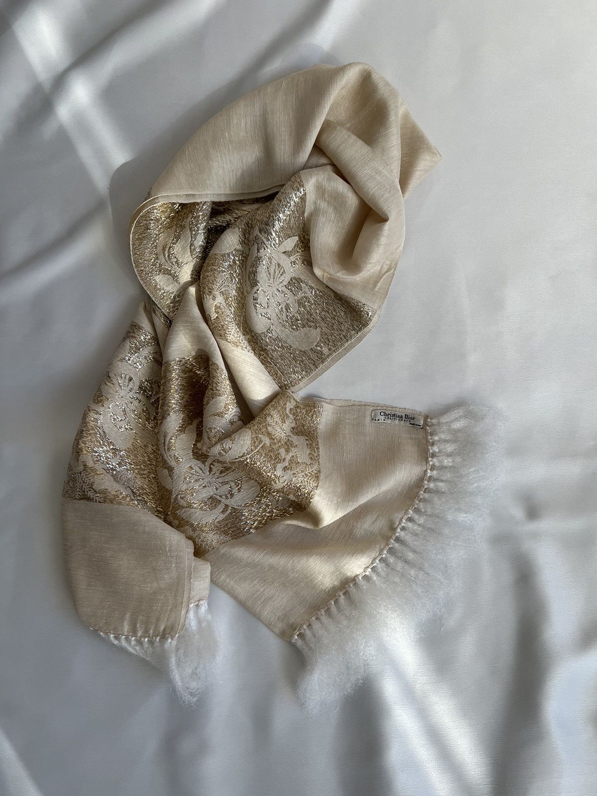 Dior rarity Christian Dior Paris colifichets 1950 gold silk scarf Size ONE SIZE - 1 Thumbnail
