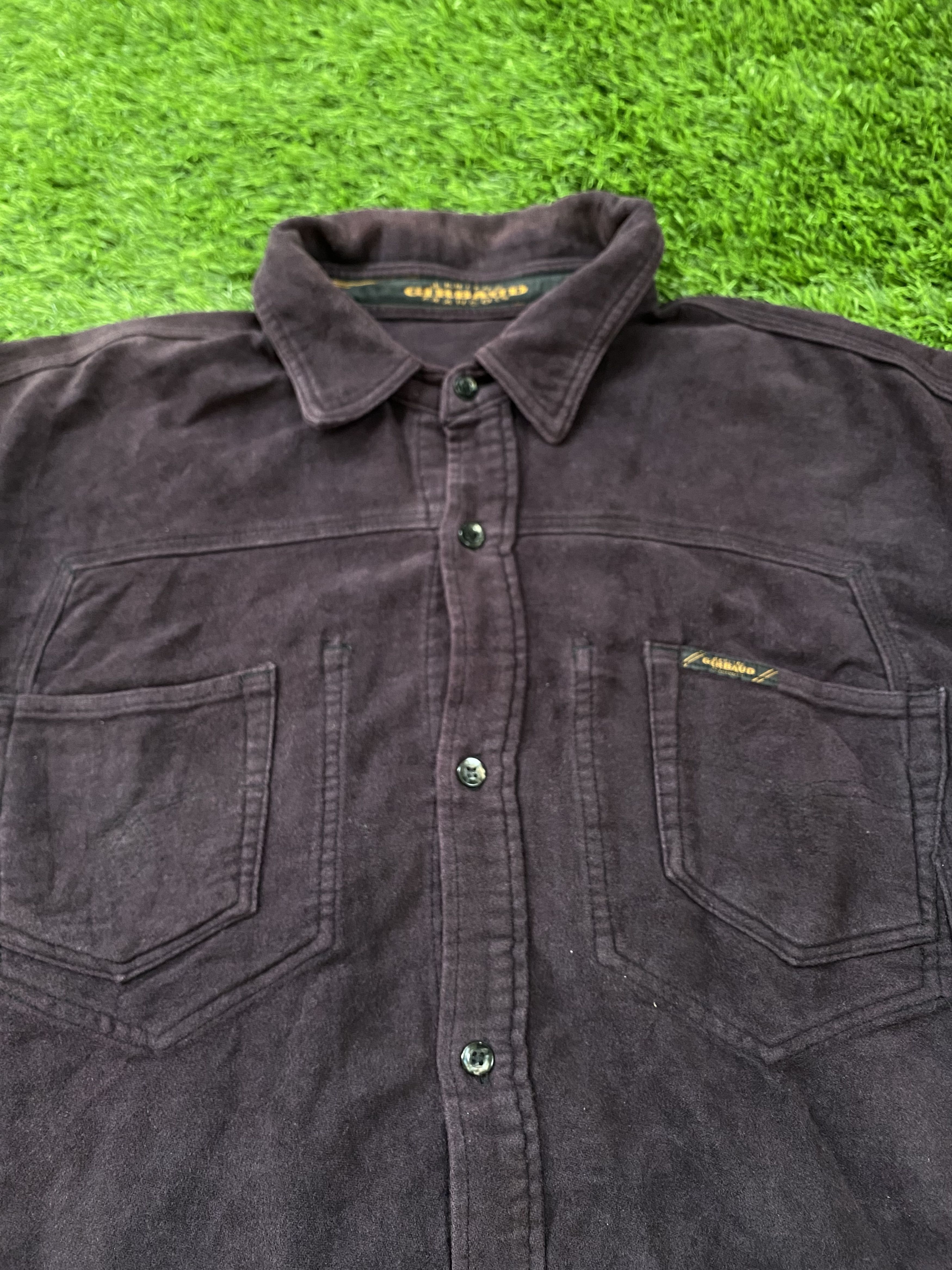 Marithe + Francois Girbaud Vintage Marithe Francois Girbaud Velour Overshirt Size US L / EU 52-54 / 3 - 4 Thumbnail
