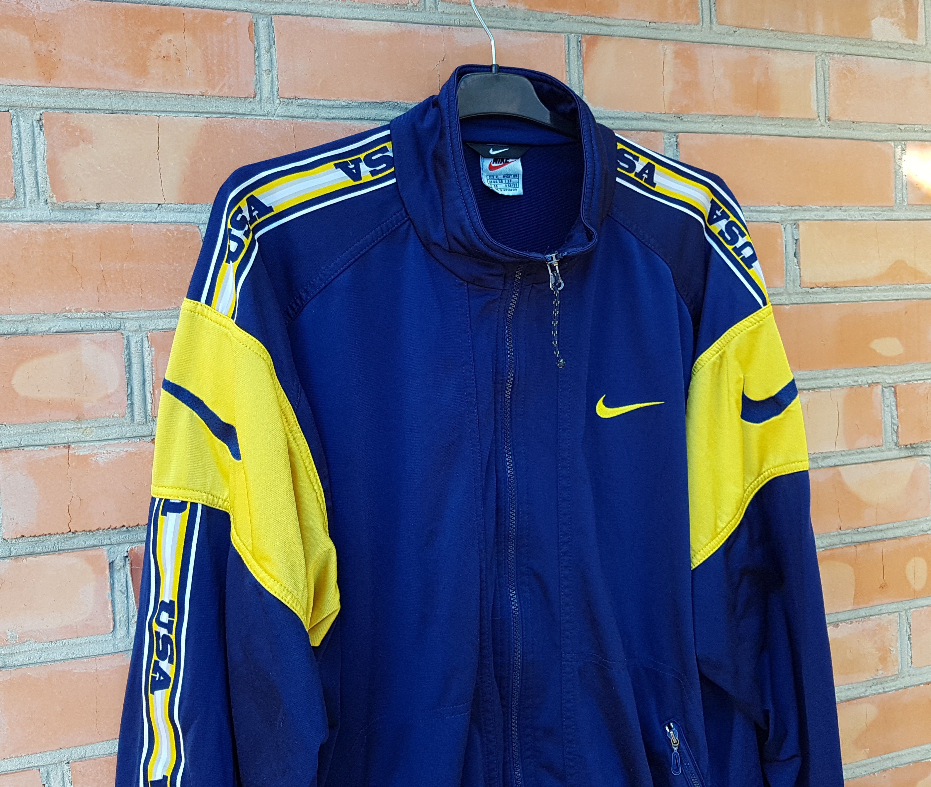Nike Vintage 90s Nike USA Tape Full Zip Track Top Jacket Size US XL / EU 56 / 4 - 3 Thumbnail