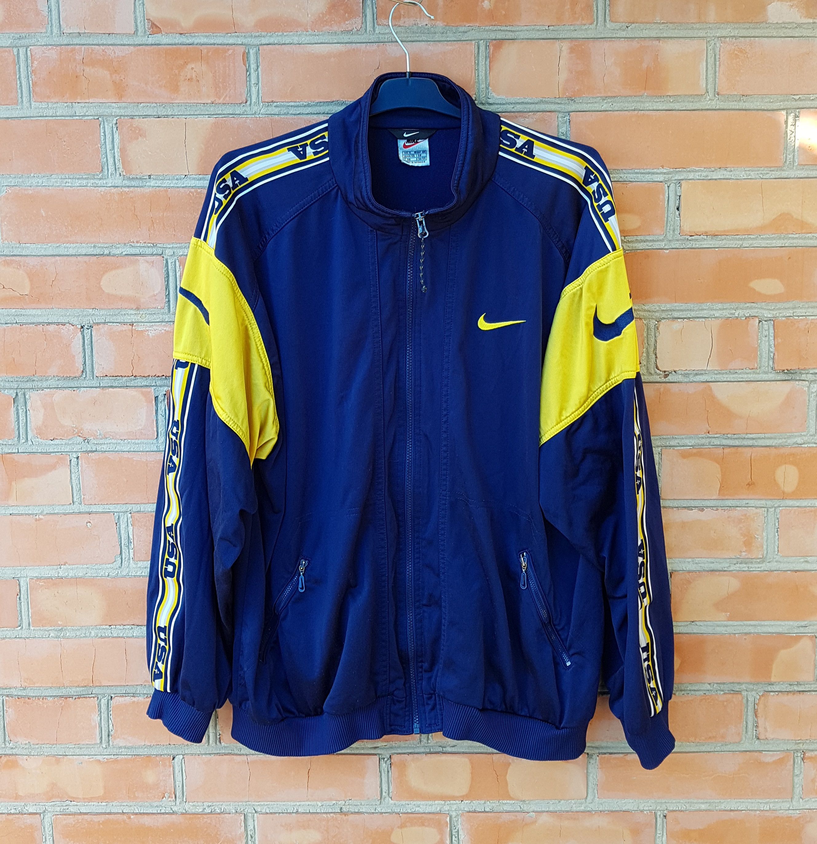 Vintage 90s Nike USA Tape Full Zip Track Top Jacket