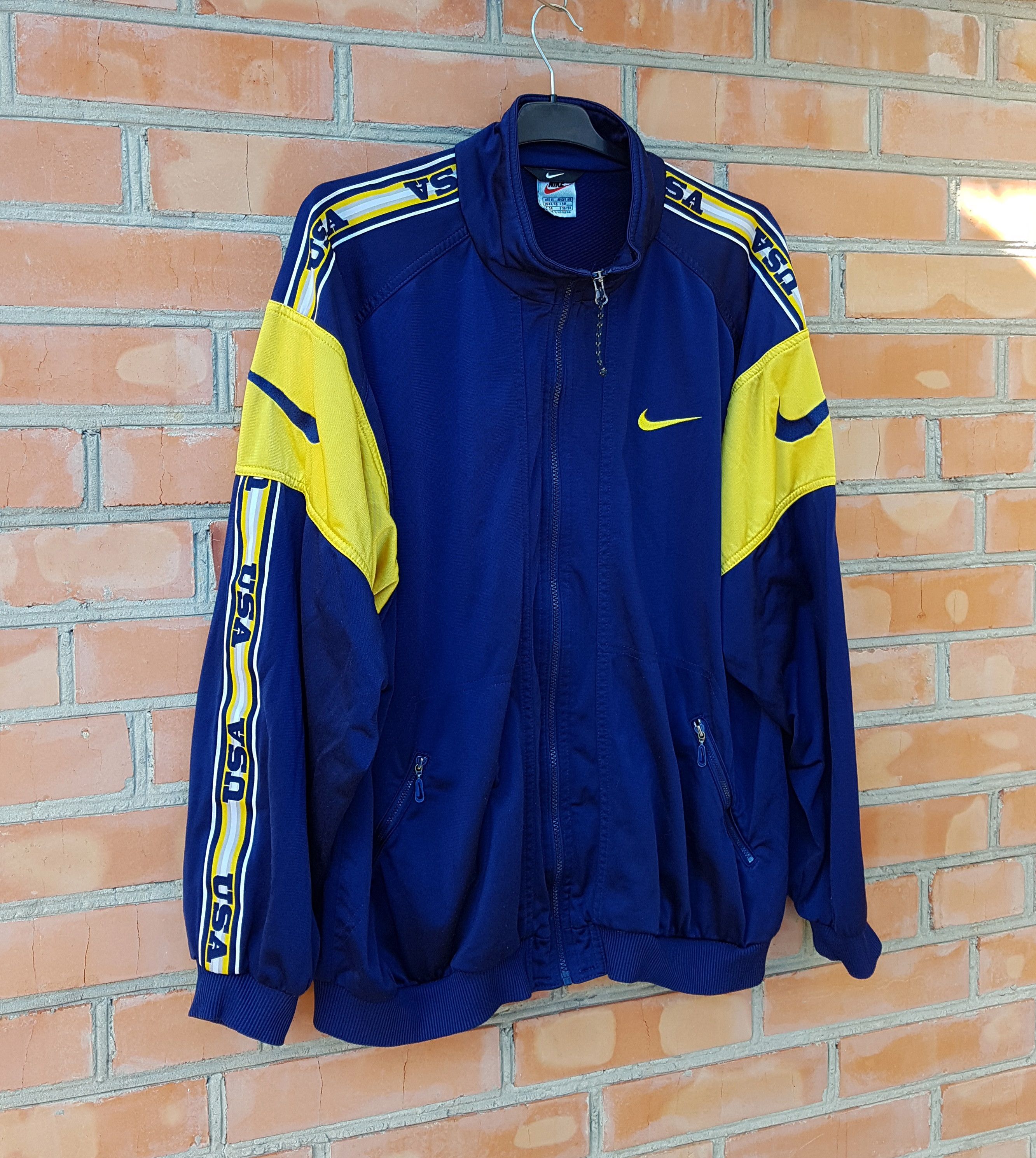 Nike Vintage 90s Nike USA Tape Full Zip Track Top Jacket Size US XL / EU 56 / 4 - 2 Thumbnail