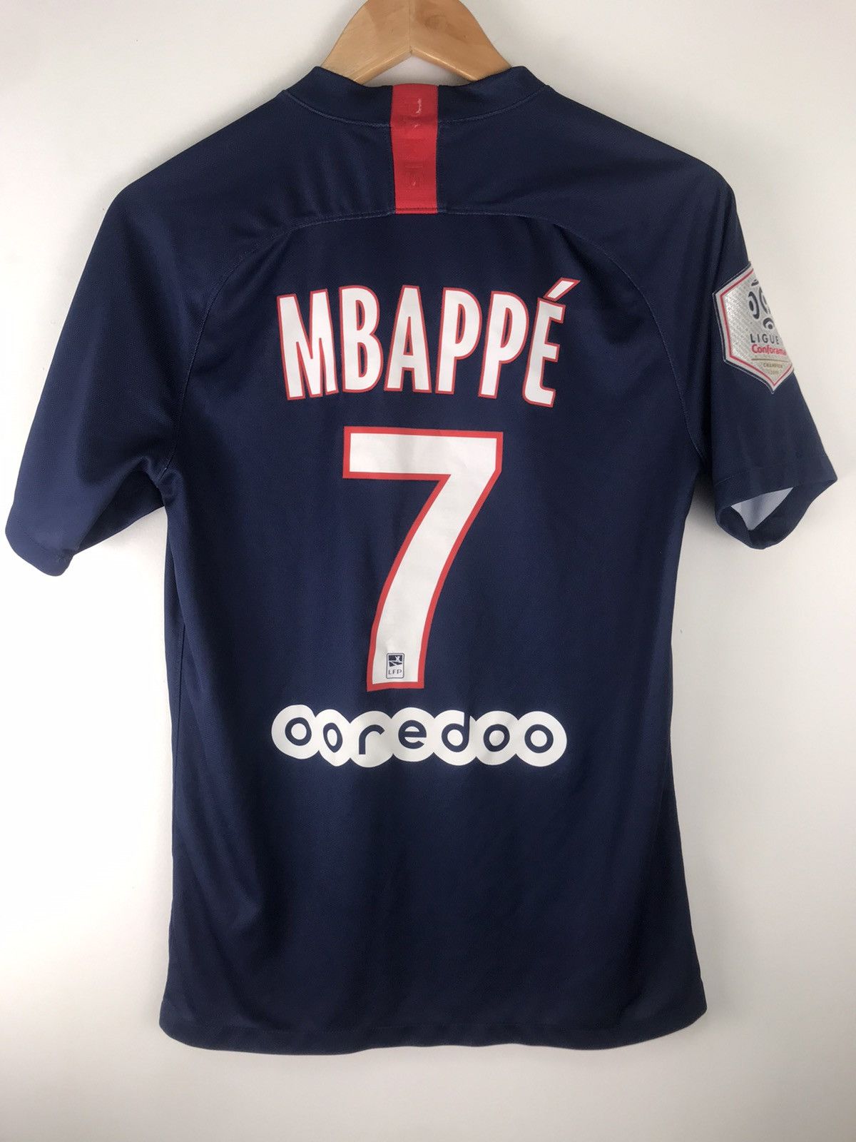 image of Psg / Paris Saint-Germain Nike 2019 Home Cq0349410,7 Mbappe in Blue, Men's (Size Small)