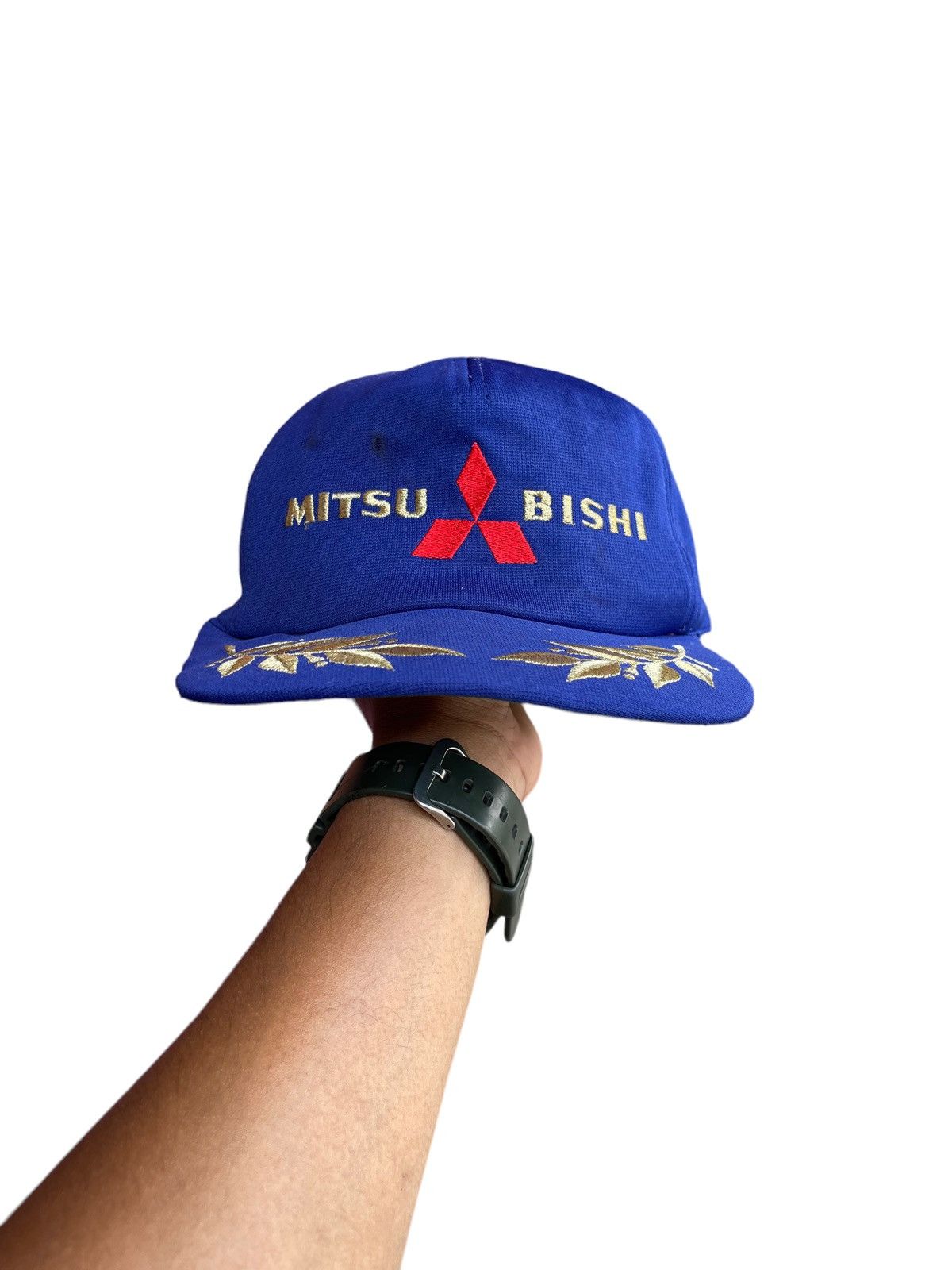 Japanese Brand × Vintage Vintage 90s Mitsubishi Spellout Logo Racing Cap Size ONE SIZE - 6 Thumbnail