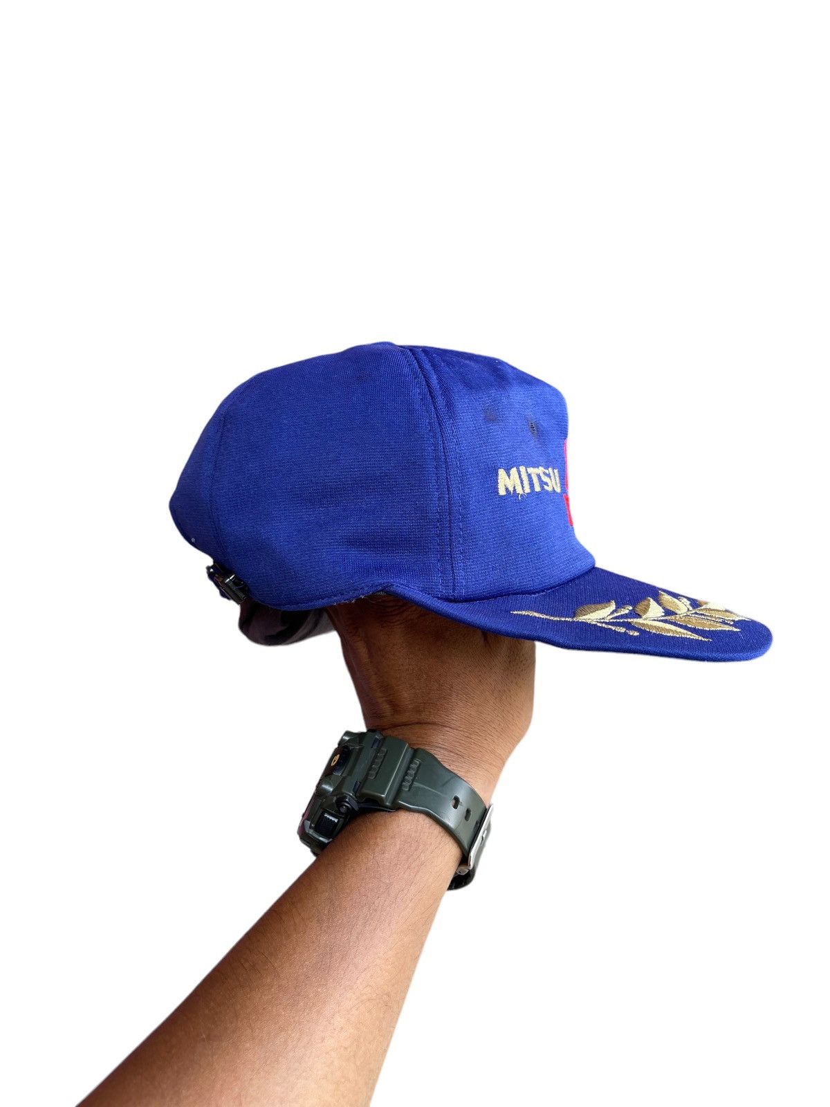 Japanese Brand × Vintage Vintage 90s Mitsubishi Spellout Logo Racing Cap Size ONE SIZE - 8 Thumbnail