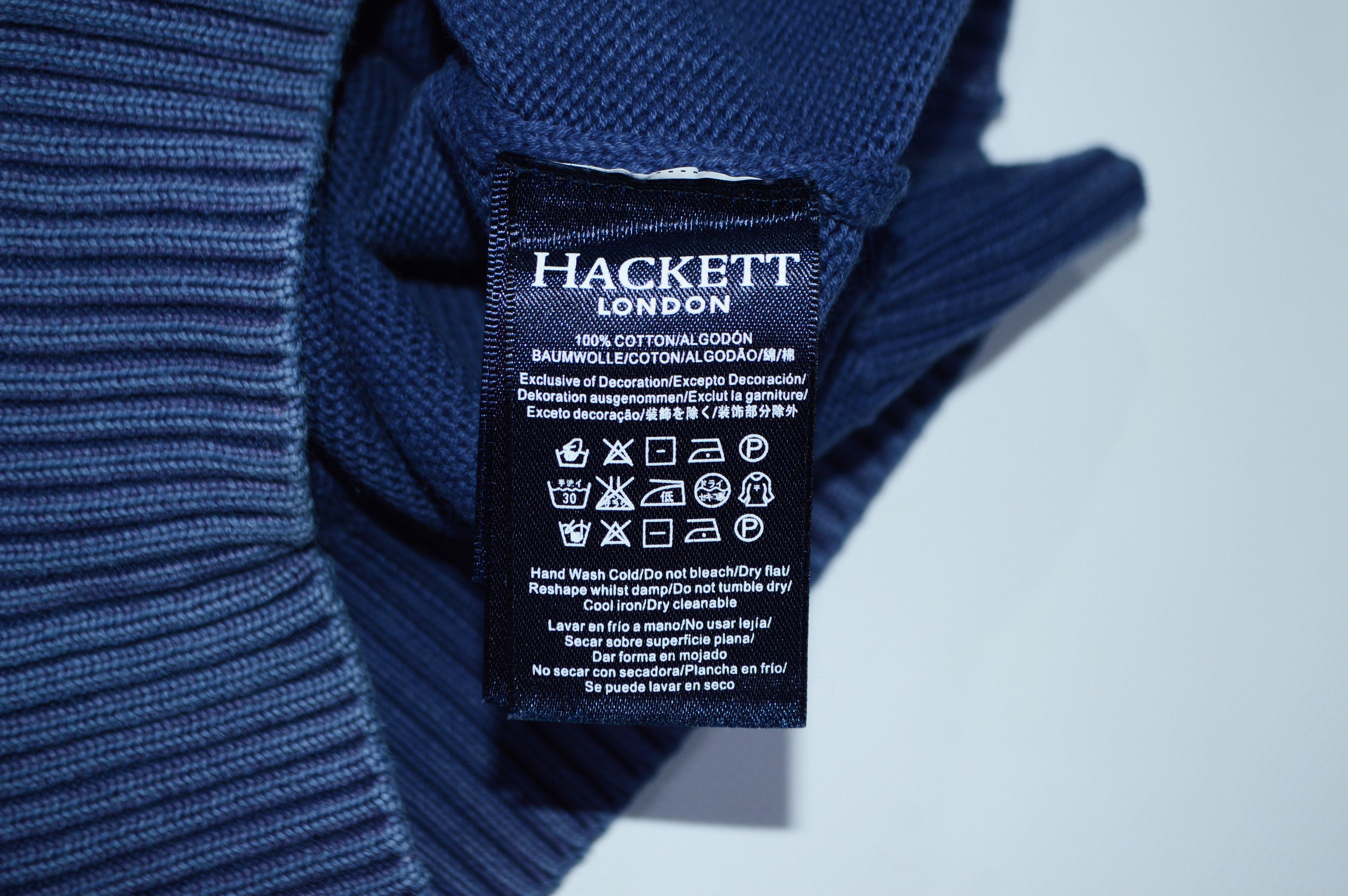 Hackett Hackett London MD Crew Neck Blue Pullover Sweater Size S Size US S / EU 44-46 / 1 - 7 Thumbnail