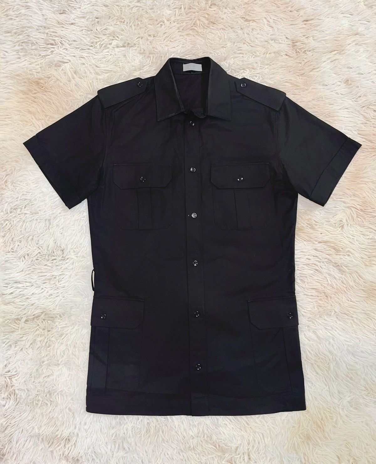 image of Dior Homme S/s2007 Safari Shirt (Exclusive Edition) in Black, Men's (Size Medium)