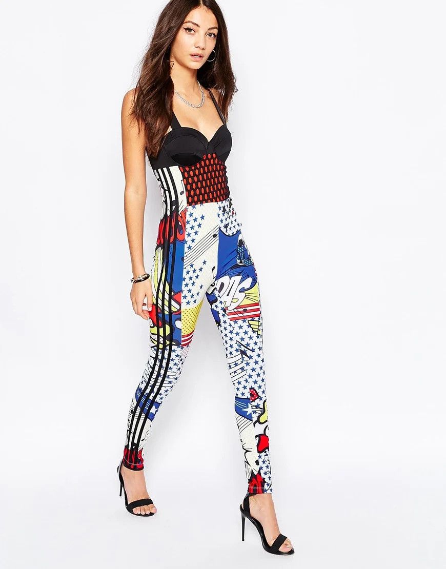 Adidas ADIDAS x RITA ORA Collab Jumpsuit Comic Catsuit Overall Size 28" / US 6 / IT 42 - 1 Thumbnail