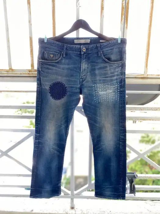 Custom Shashiko Boro Patch Work Regular Stright Jeans