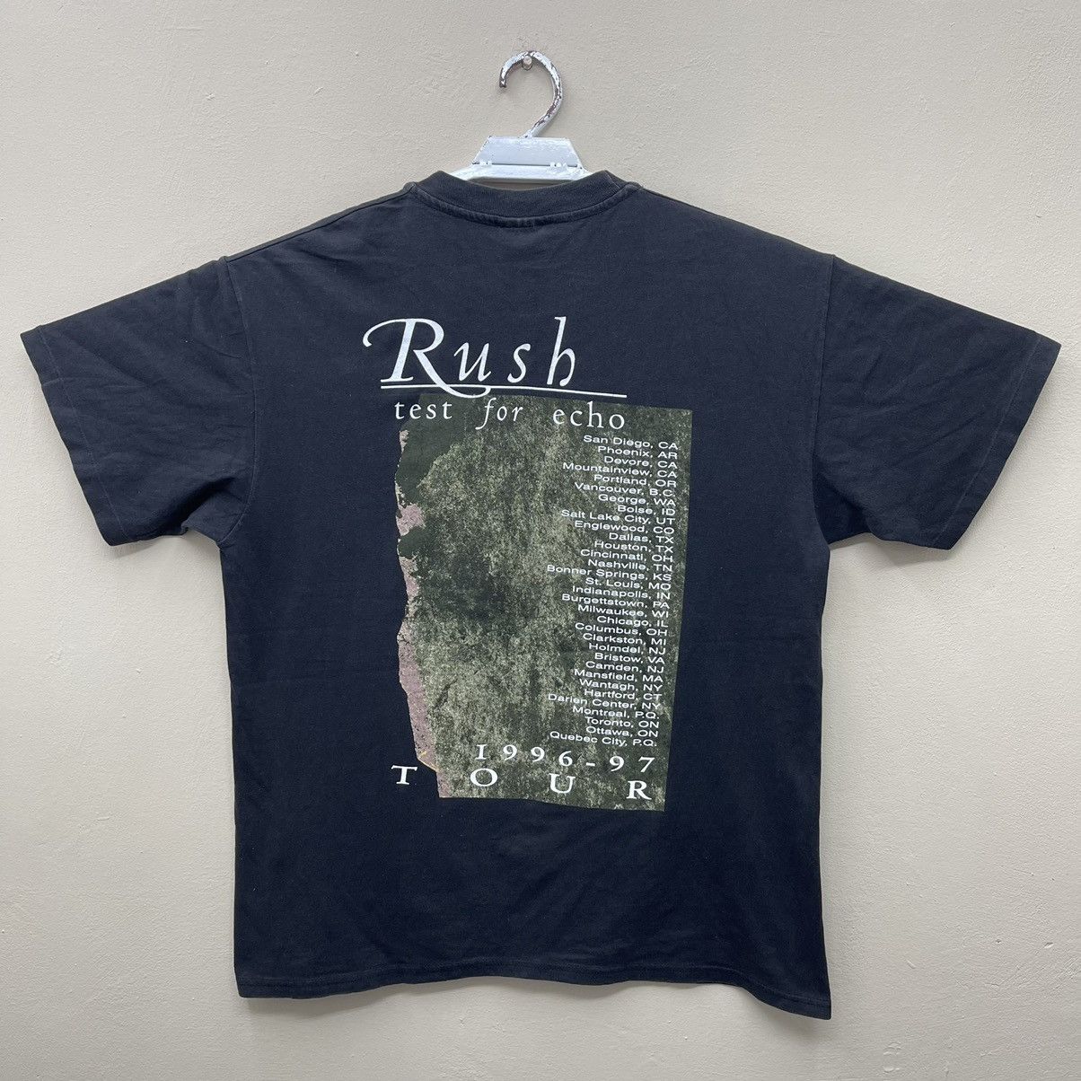 Authentic top Vintage Rush Test For Echo 1996-97 Tour Band T-shirt Size L Distressed