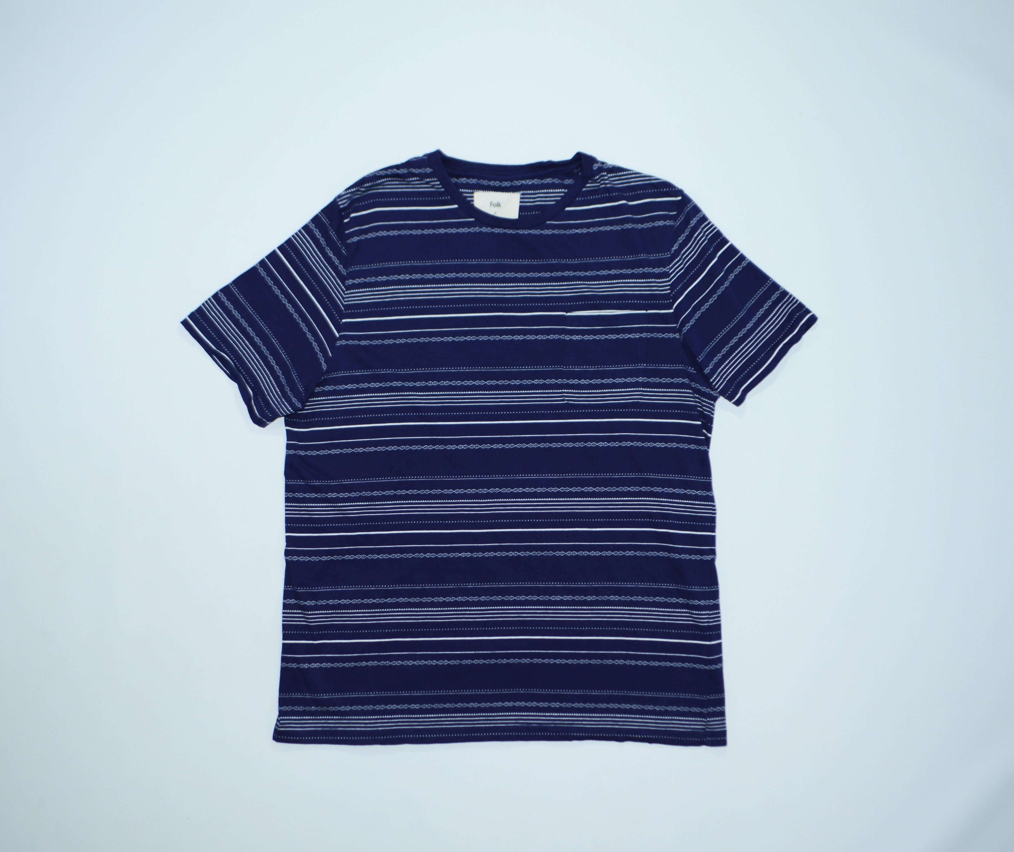 Folk FOLK Blue Cotton Pocket T - Shirt Size L Size US L / EU 52-54 / 3 - 1 Thumbnail