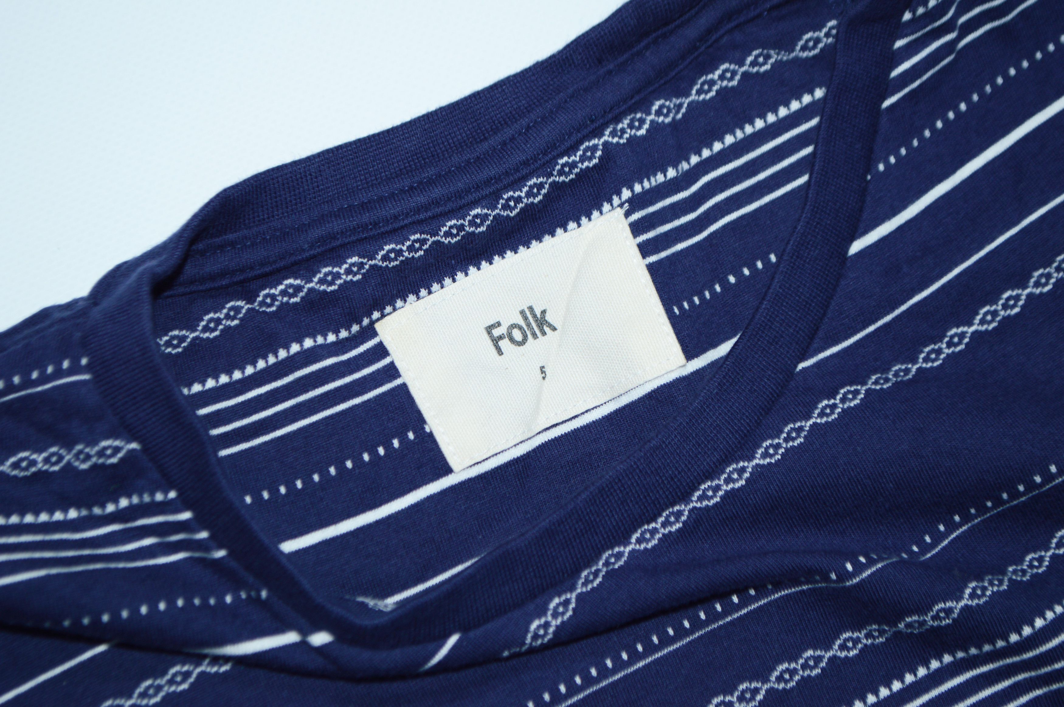Folk FOLK Blue Cotton Pocket T - Shirt Size L Size US L / EU 52-54 / 3 - 4 Thumbnail