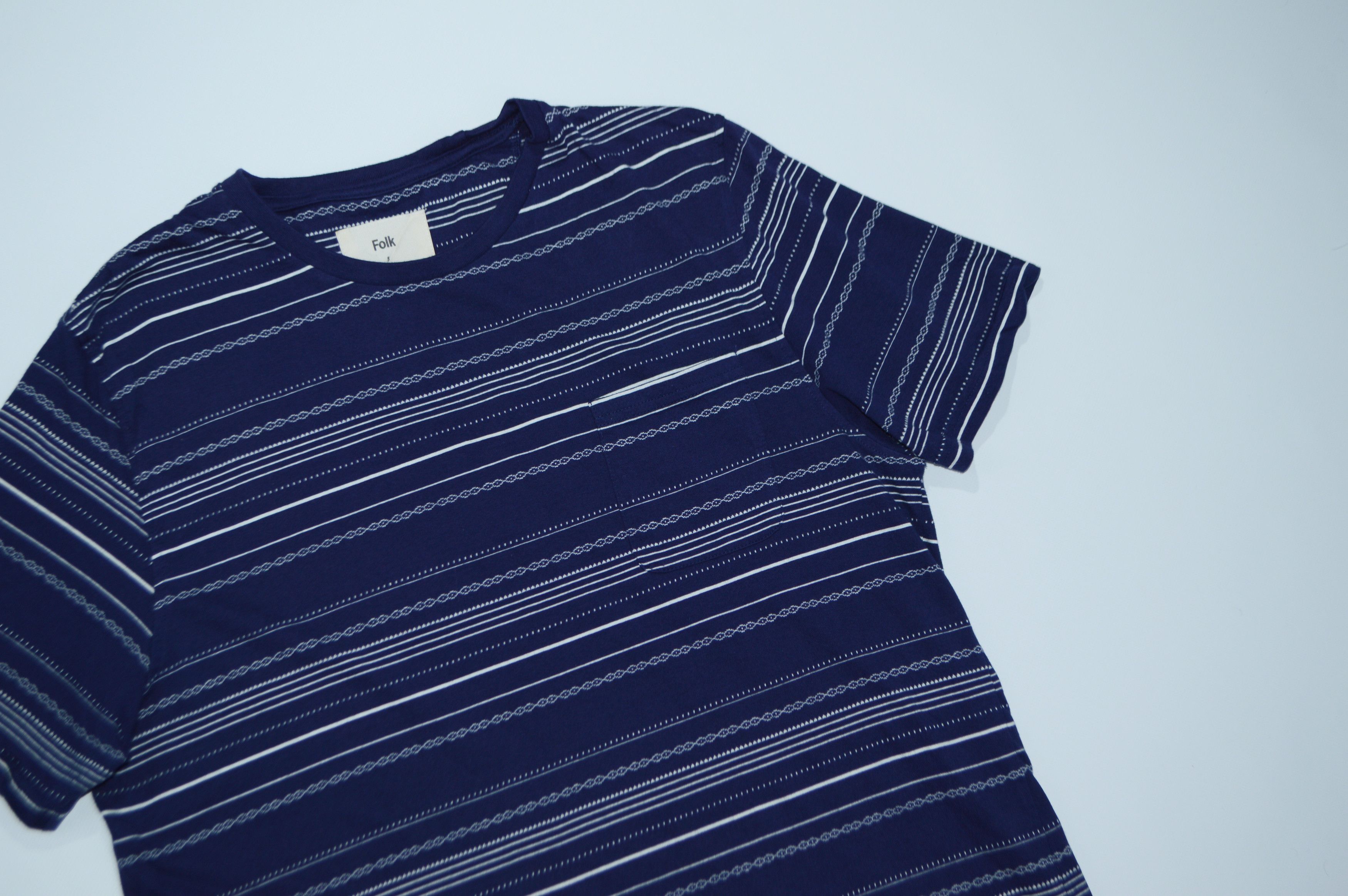 Folk FOLK Blue Cotton Pocket T - Shirt Size L Size US L / EU 52-54 / 3 - 2 Thumbnail