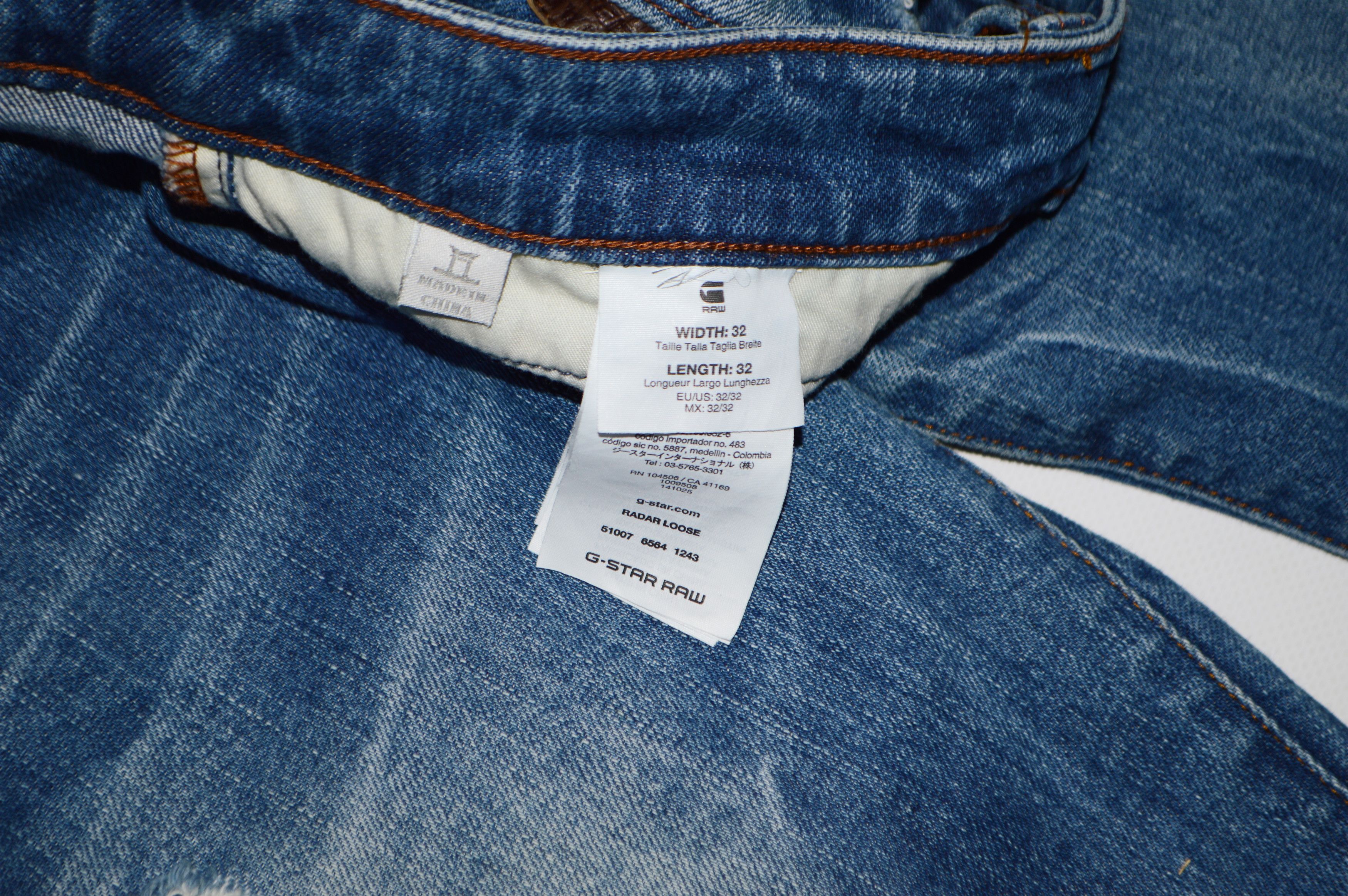 G-Star G-Star Radar Loose Distressed Denim Jean Size US 32 / EU 48 - 7 Thumbnail
