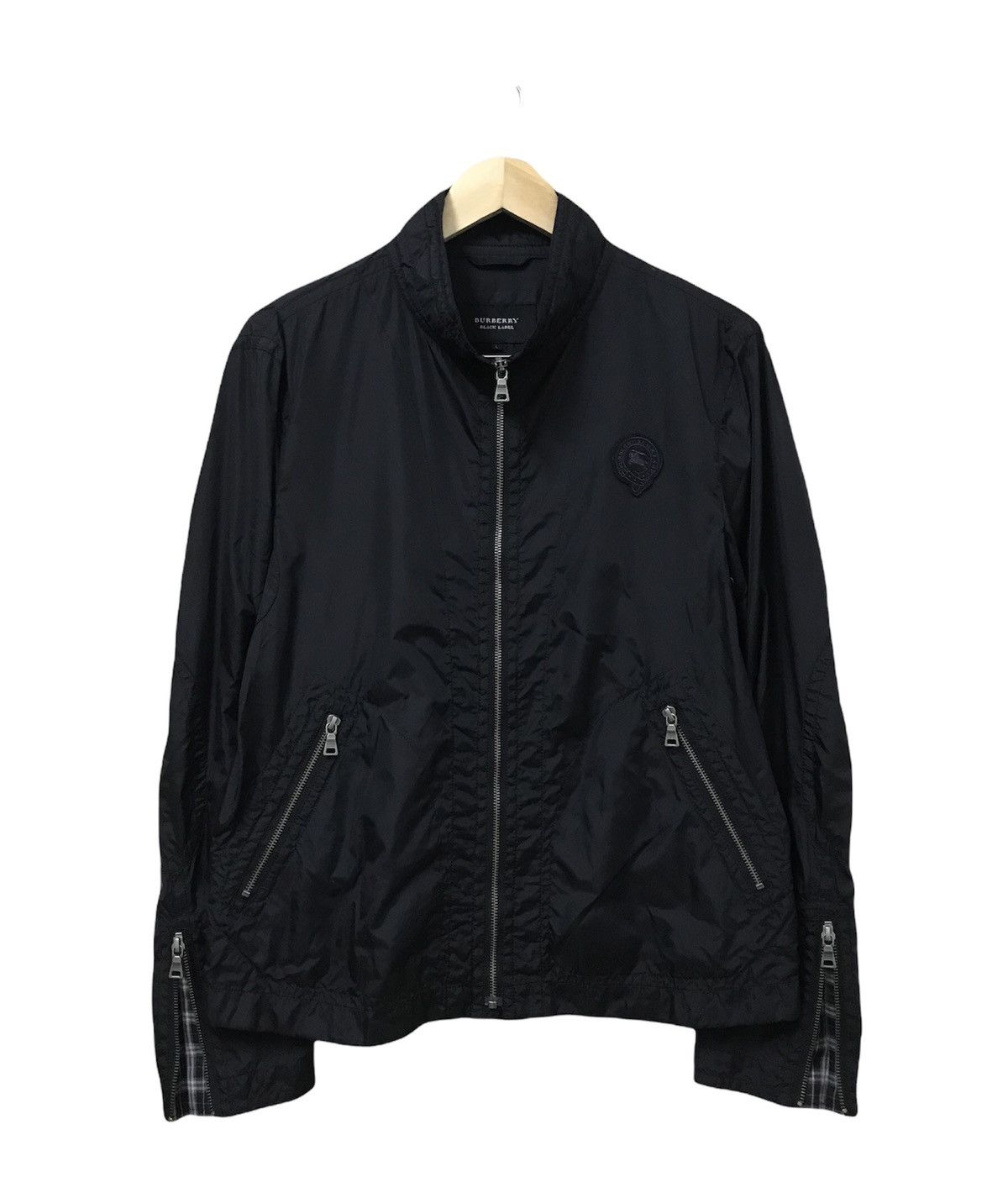 image of Vintage Burberry Black Label Nylon Light Jacket Black, Women's (Size Large)