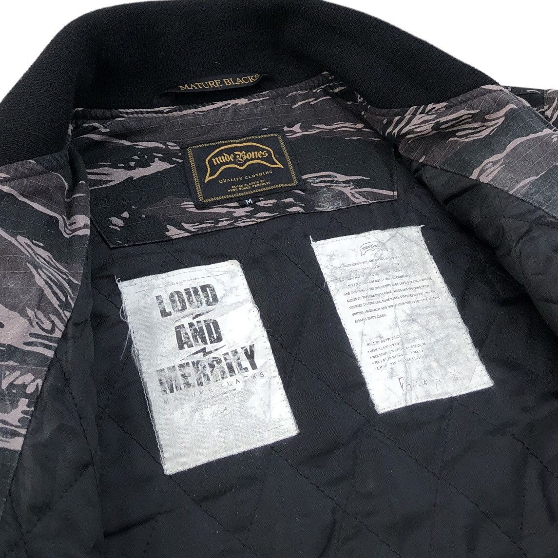 Japanese Brand Nude Bones Mature Blacks Camouflage Bomber Jacket Size US M / EU 48-50 / 2 - 13 Thumbnail