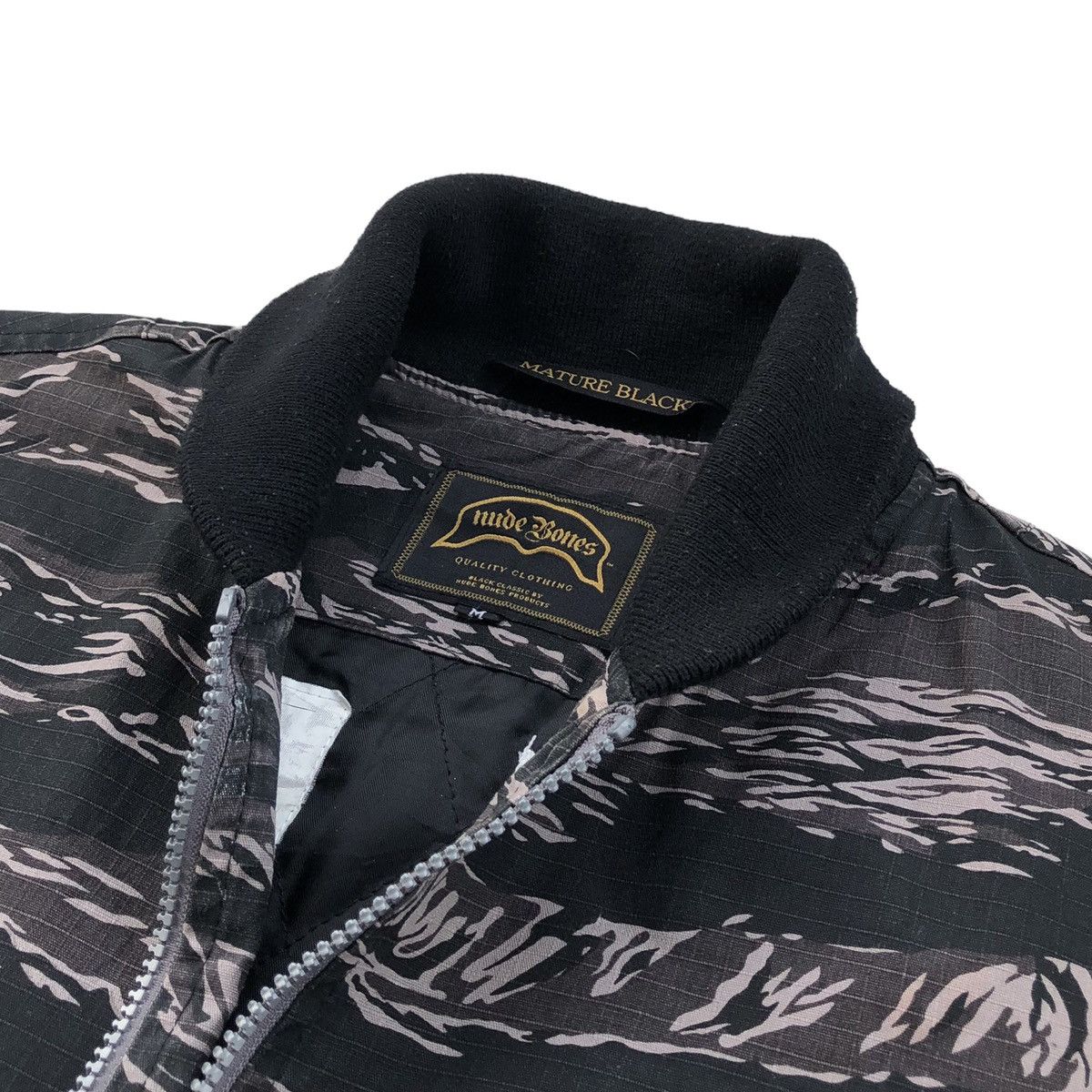 Japanese Brand Nude Bones Mature Blacks Camouflage Bomber Jacket Size US M / EU 48-50 / 2 - 10 Thumbnail