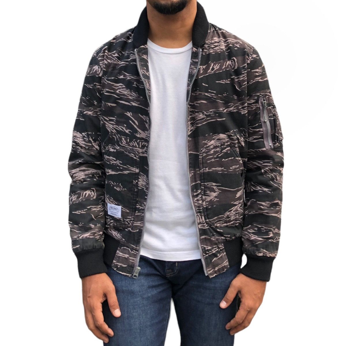 Japanese Brand Nude Bones Mature Blacks Camouflage Bomber Jacket Size US M / EU 48-50 / 2 - 4 Thumbnail