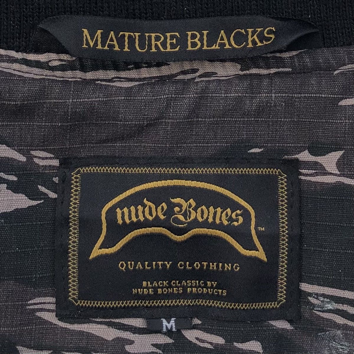 Japanese Brand Nude Bones Mature Blacks Camouflage Bomber Jacket Size US M / EU 48-50 / 2 - 15 Thumbnail