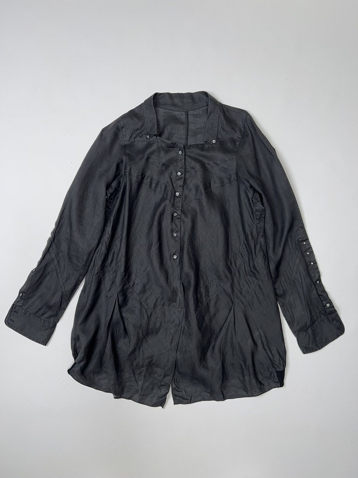 Marithe + Francois Girbaud Marithe Francois Girbaud Ramie Shirt Oversized Avantgarde Size L / US 10 / IT 46 - 2 Thumbnail