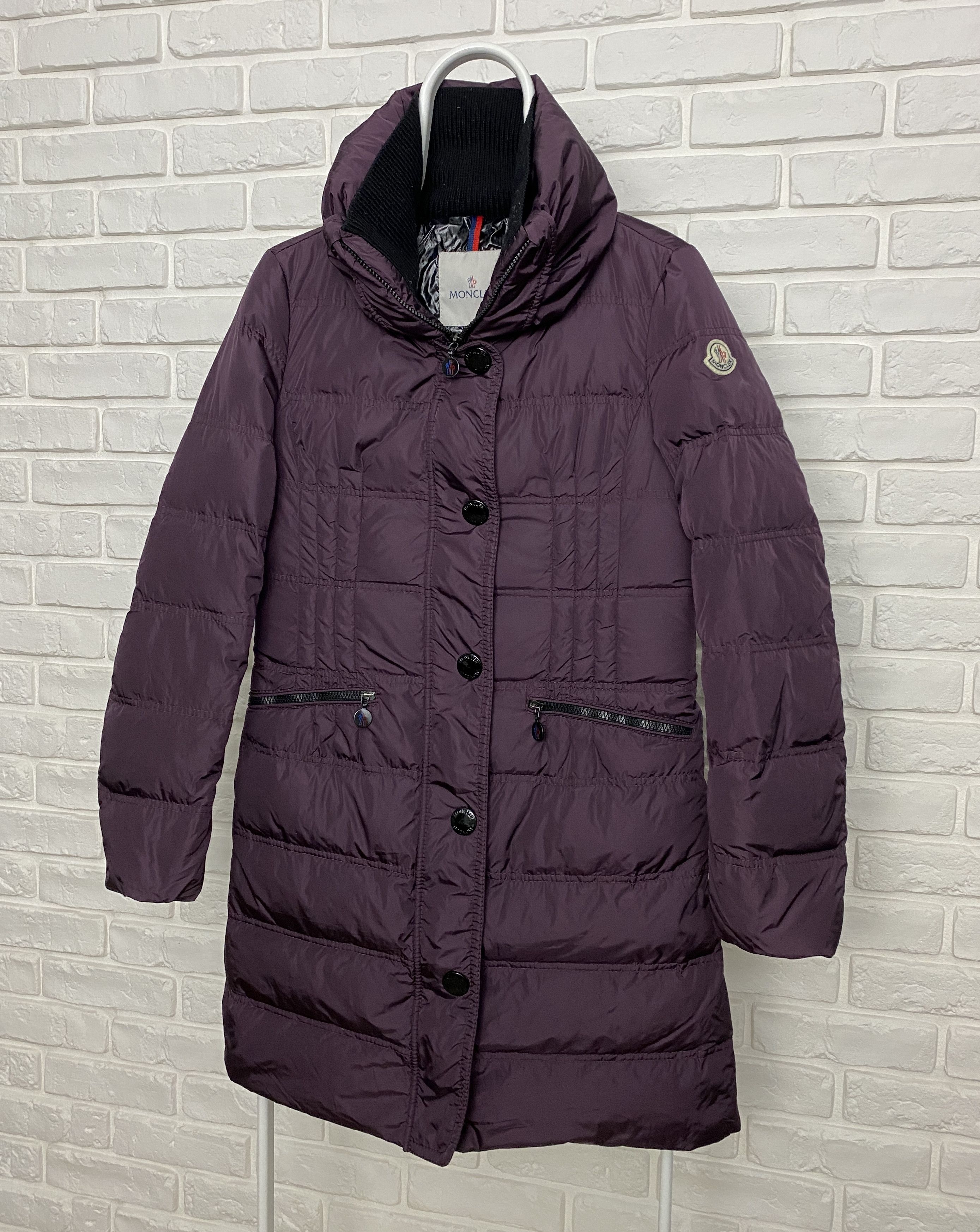 image of Moncler Vos Down Coat Jacket Puffer Size 1 in Purple, Women's