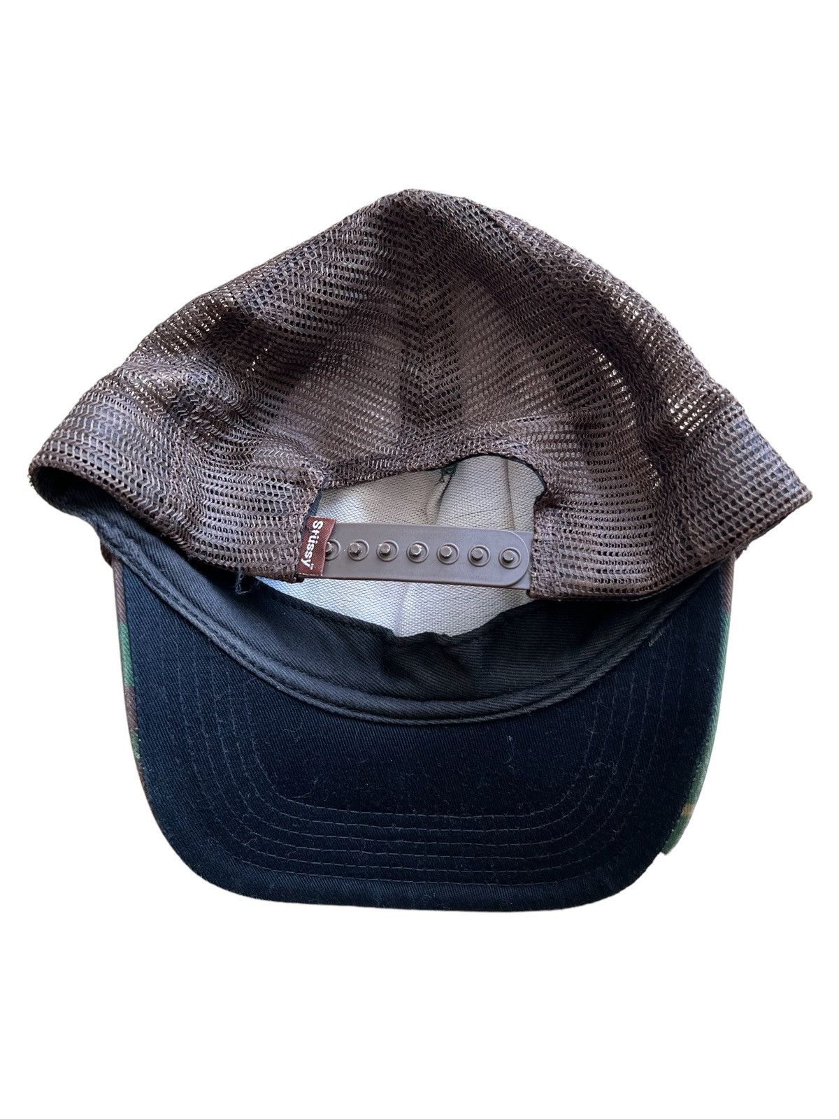 Stussy 1990s Stussy 🇺🇸 Worldwide Patch Camo Mesh Trucker Cap Size ONE SIZE - 3 Thumbnail