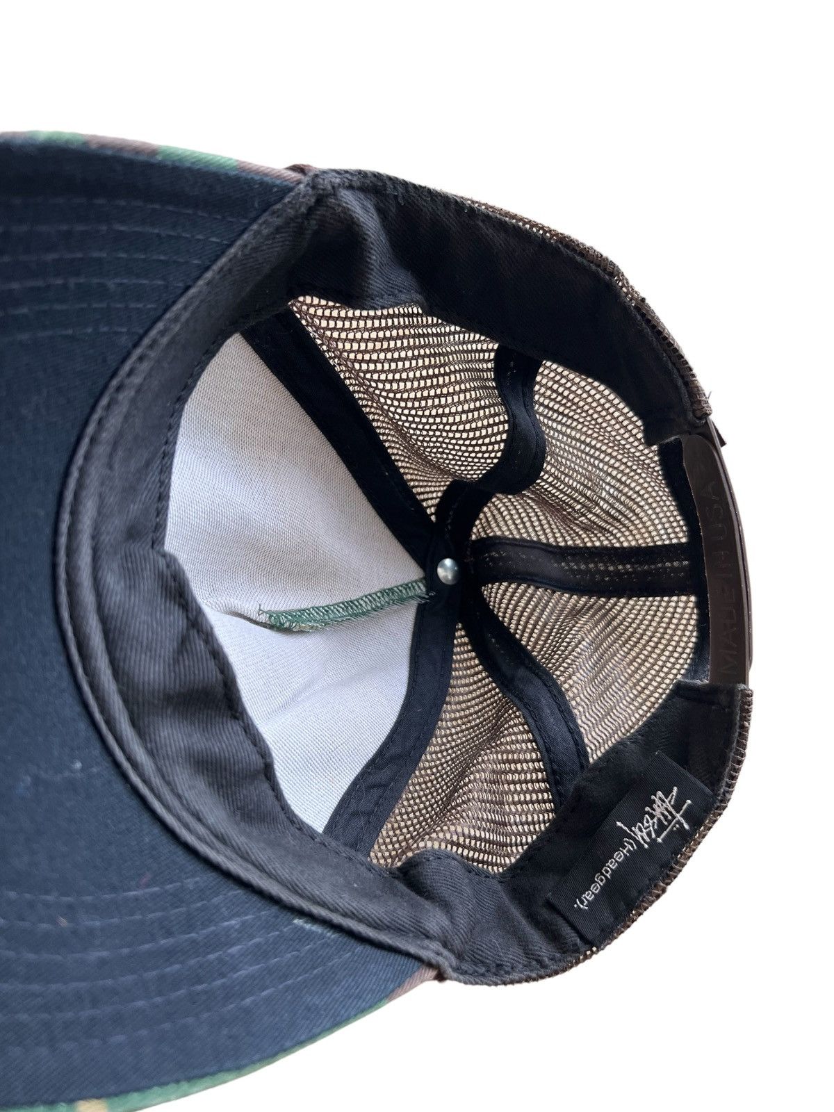 Stussy 1990s Stussy 🇺🇸 Worldwide Patch Camo Mesh Trucker Cap Size ONE SIZE - 4 Thumbnail