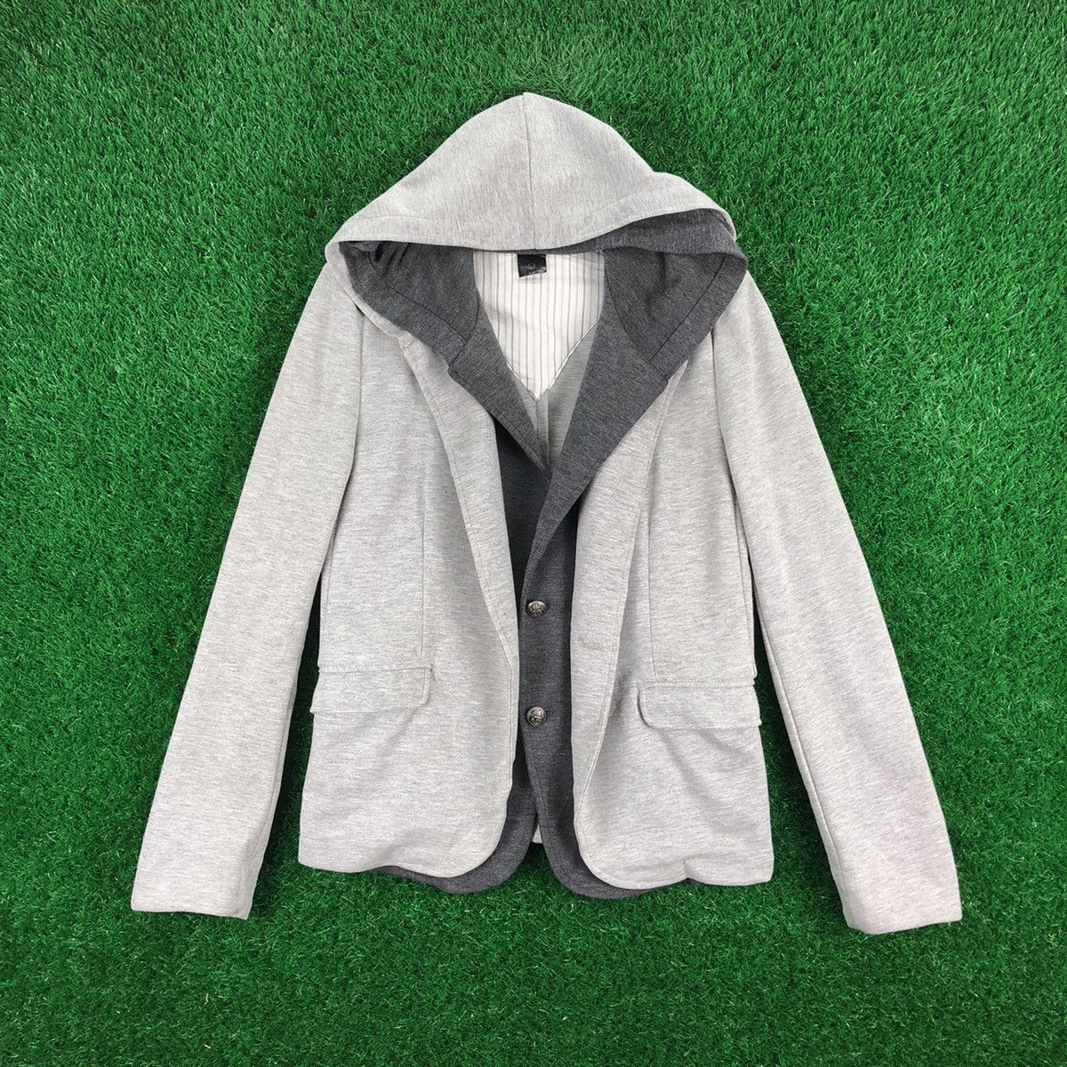 Japanese Brand Vintage Sweater Coat Hoodie 2 Layer by NIR Art Works Size US S / EU 44-46 / 1 - 1 Thumbnail
