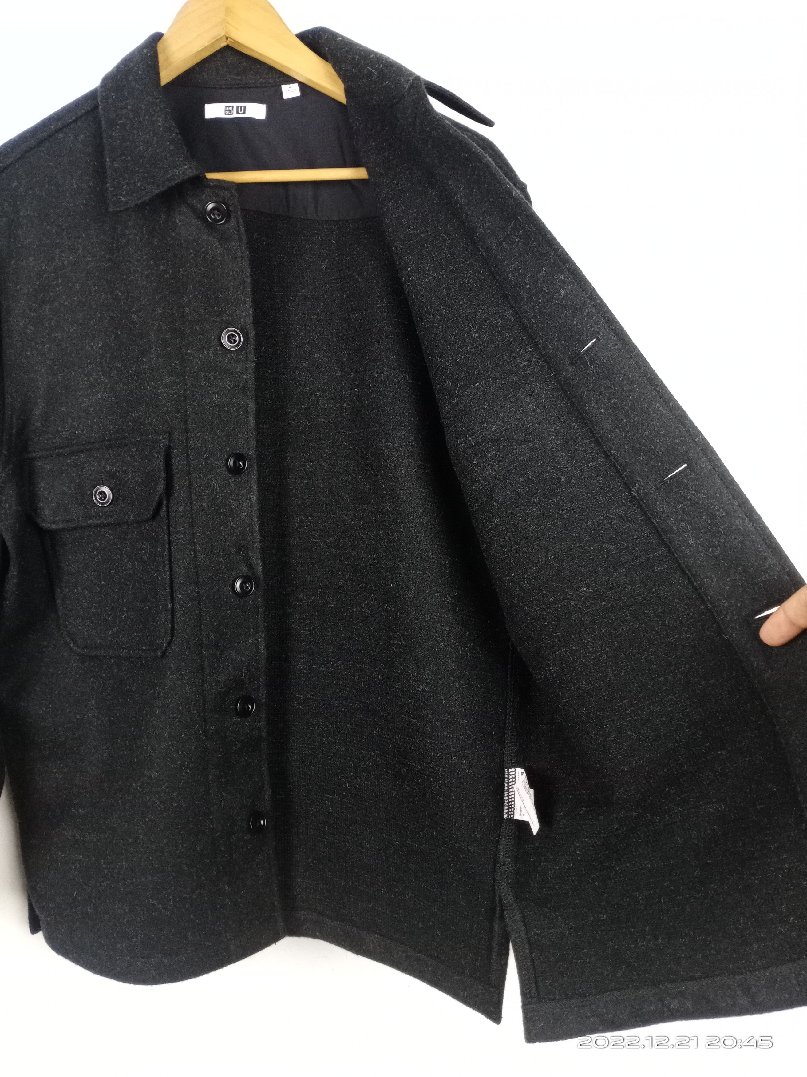 Flannel × Japanese Brand × Uniqlo 💥RARE💥Plain Uniqlo Double Pocket Wool Shirt Jacket Size US M / EU 48-50 / 2 - 3 Thumbnail