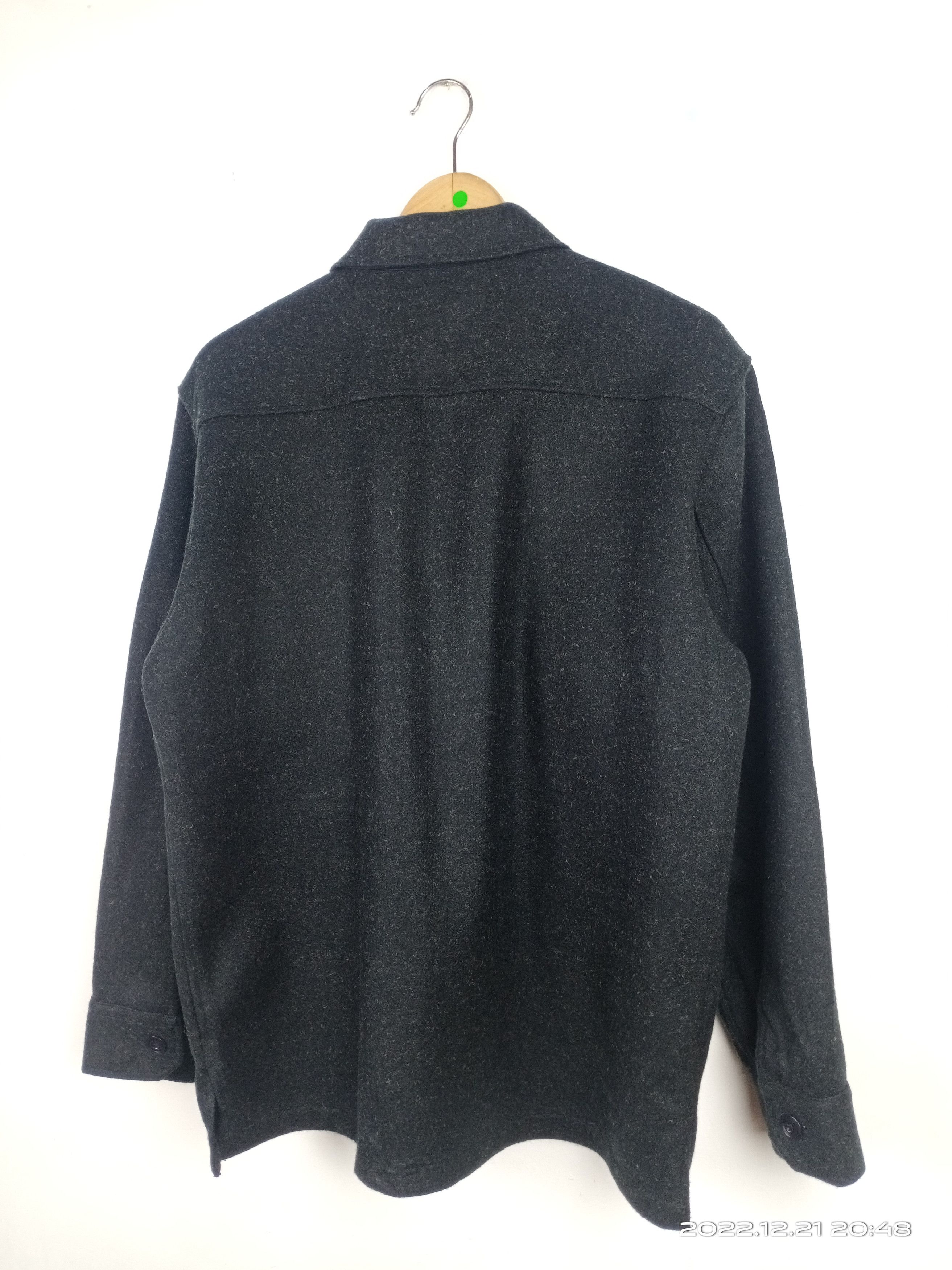 Flannel × Japanese Brand × Uniqlo 💥RARE💥Plain Uniqlo Double Pocket Wool Shirt Jacket Size US M / EU 48-50 / 2 - 8 Thumbnail