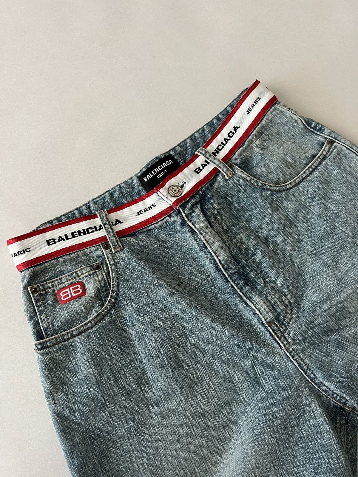 Balenciaga 🔥$1.4K VALUE🔥Balenciaga Logo Waistband Distressed Jeans Size US 30 / EU 46 - 3 Thumbnail