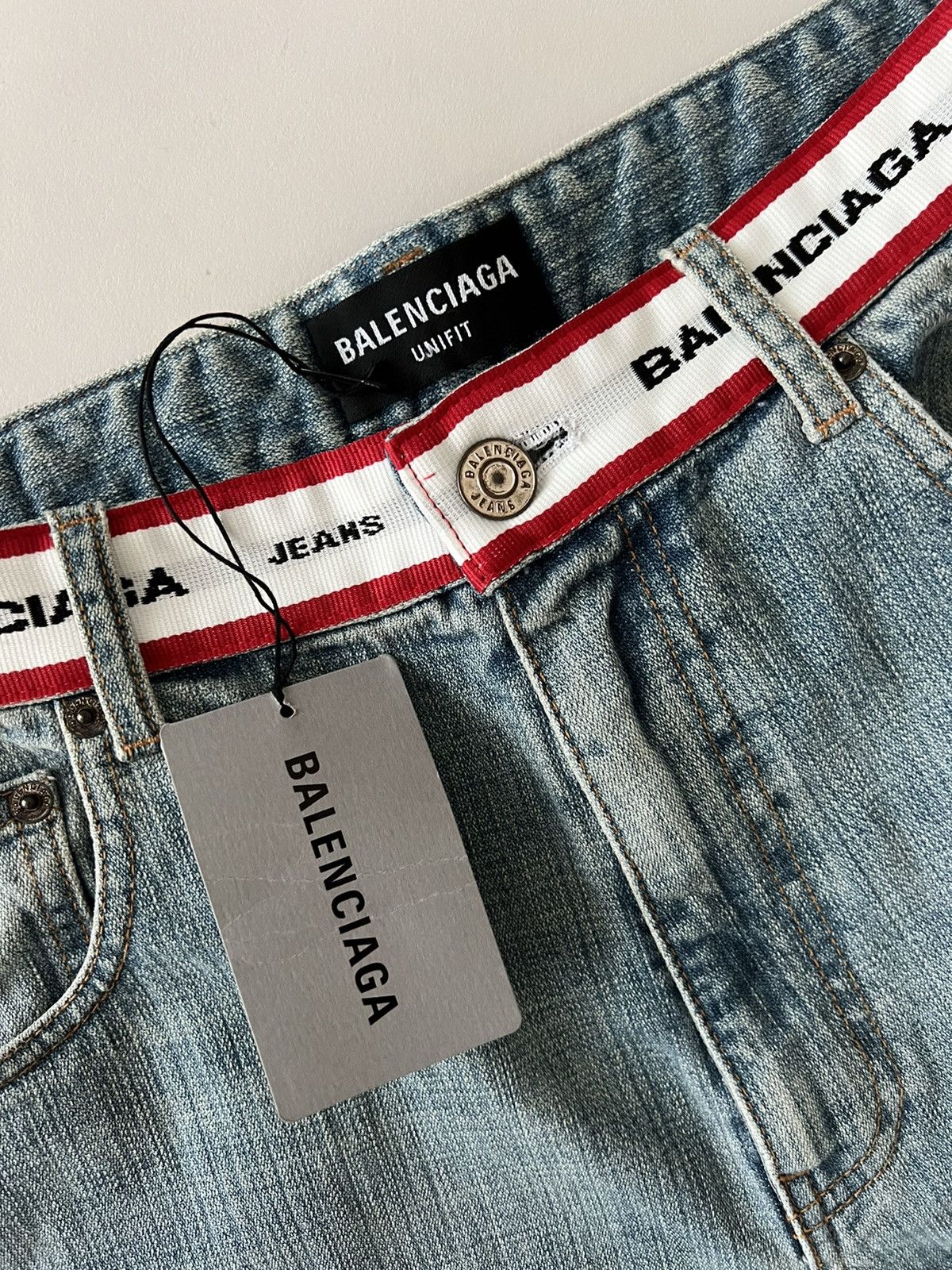 Balenciaga 🔥$1.4K VALUE🔥Balenciaga Logo Waistband Distressed Jeans Size US 30 / EU 46 - 4 Thumbnail