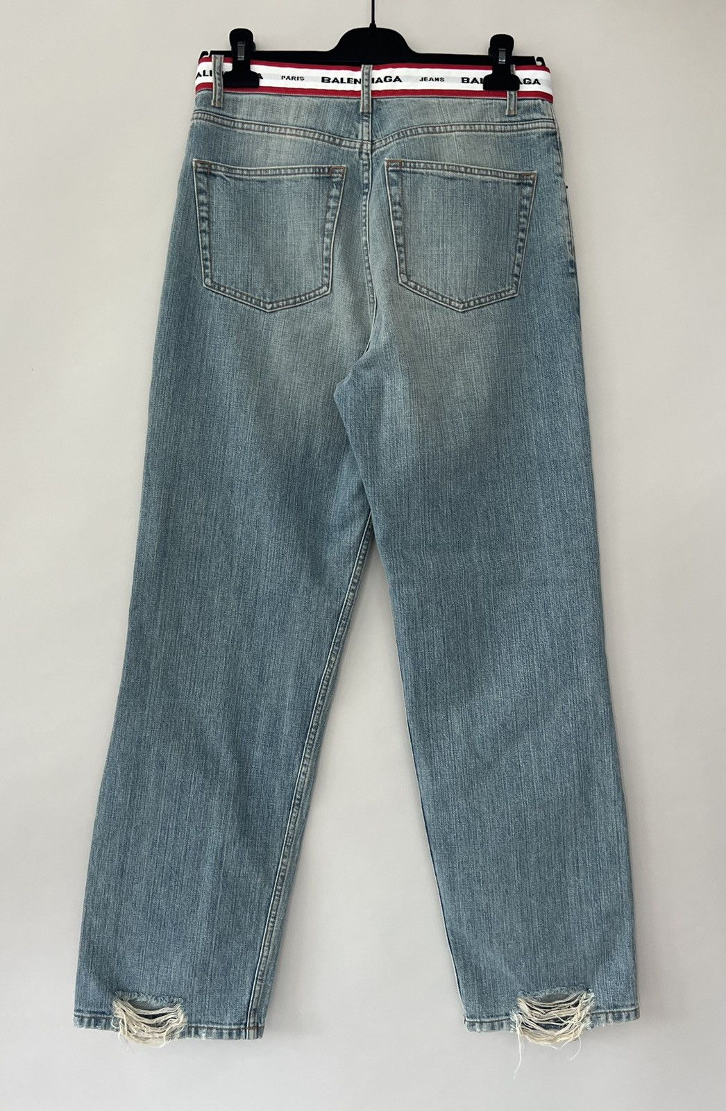 Balenciaga 🔥$1.4K VALUE🔥Balenciaga Logo Waistband Distressed Jeans Size US 30 / EU 46 - 2 Thumbnail