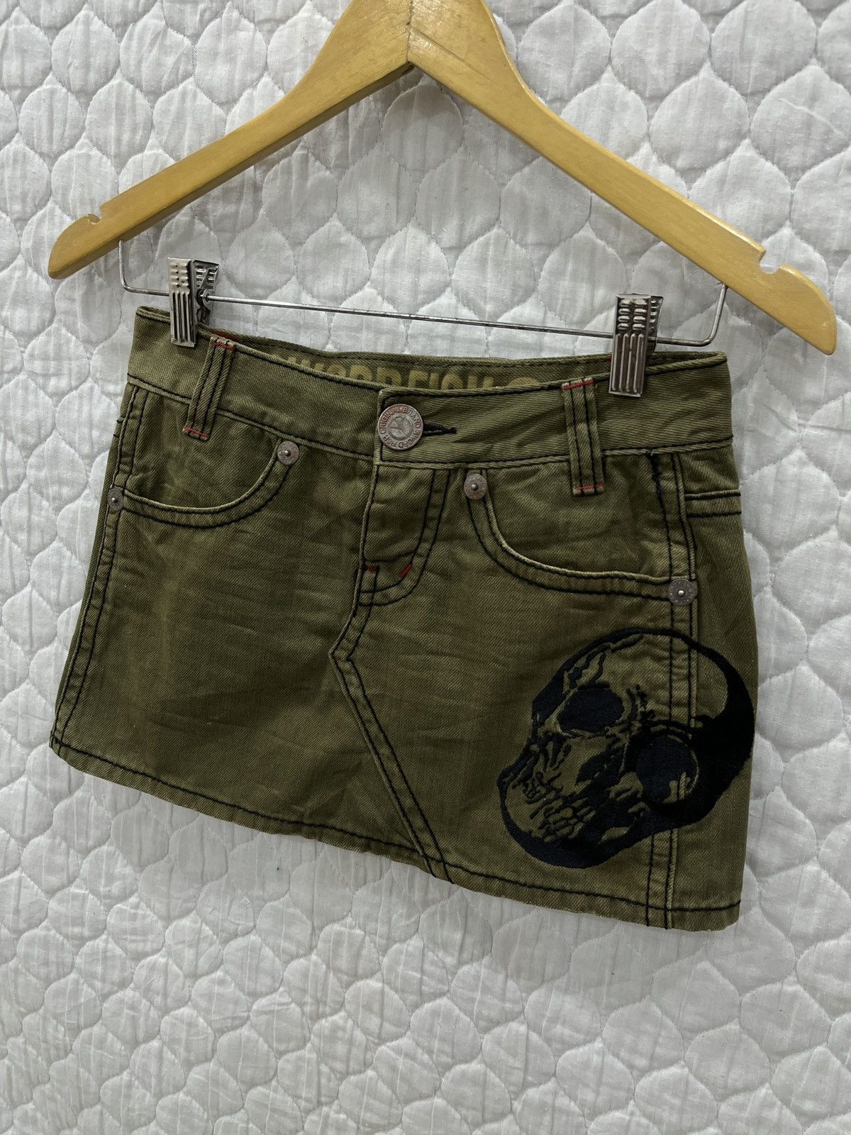Japanese Brand (Oooo). SWORDFISH EMBROIDERY SKULL SKIRTS Size 28" / US 6 / IT 42 - 2 Thumbnail