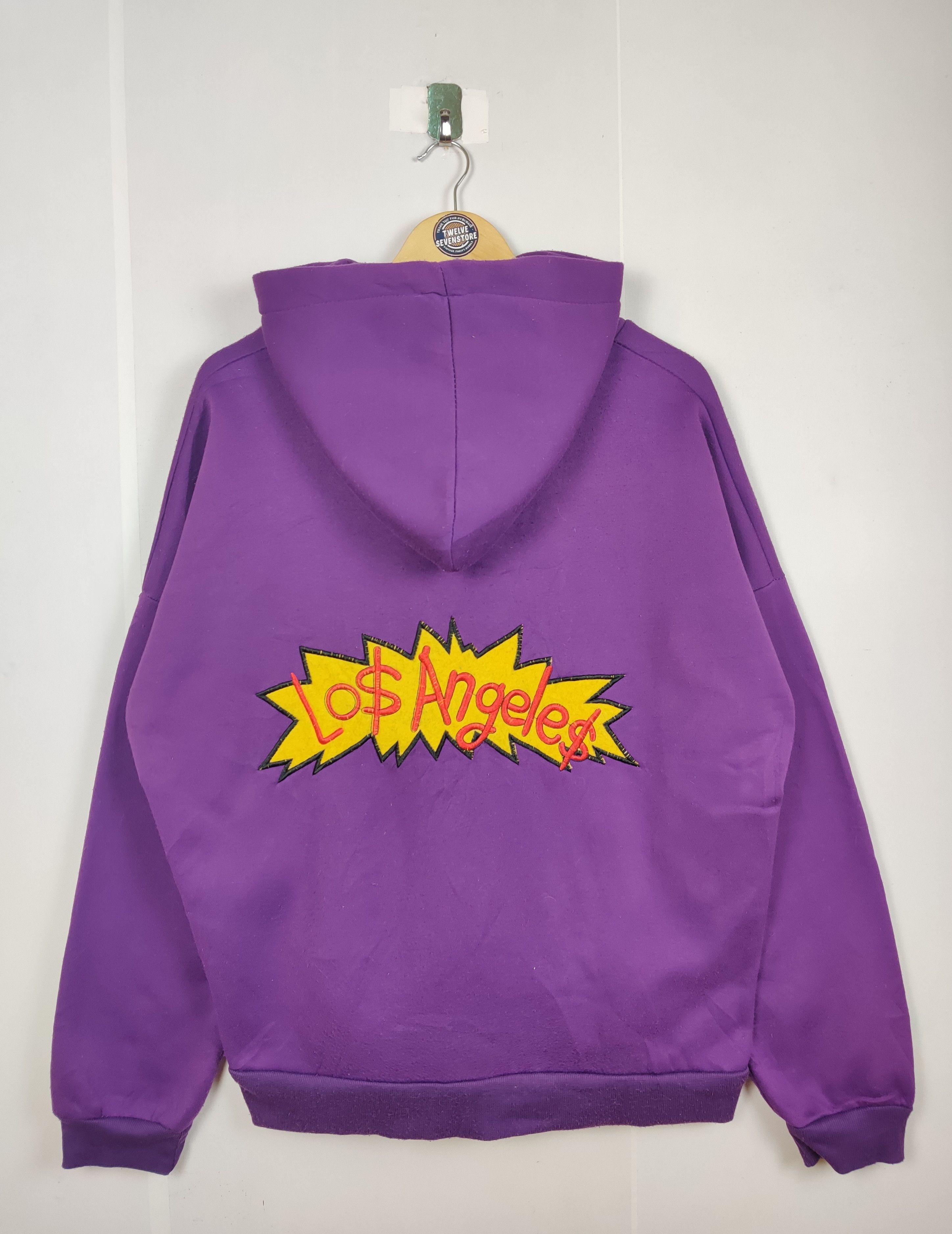 Vintage Vintage Los Angeles Embroidery Spellout Hoodie Pullover Size US XXL / EU 58 / 5 - 1 Thumbnail