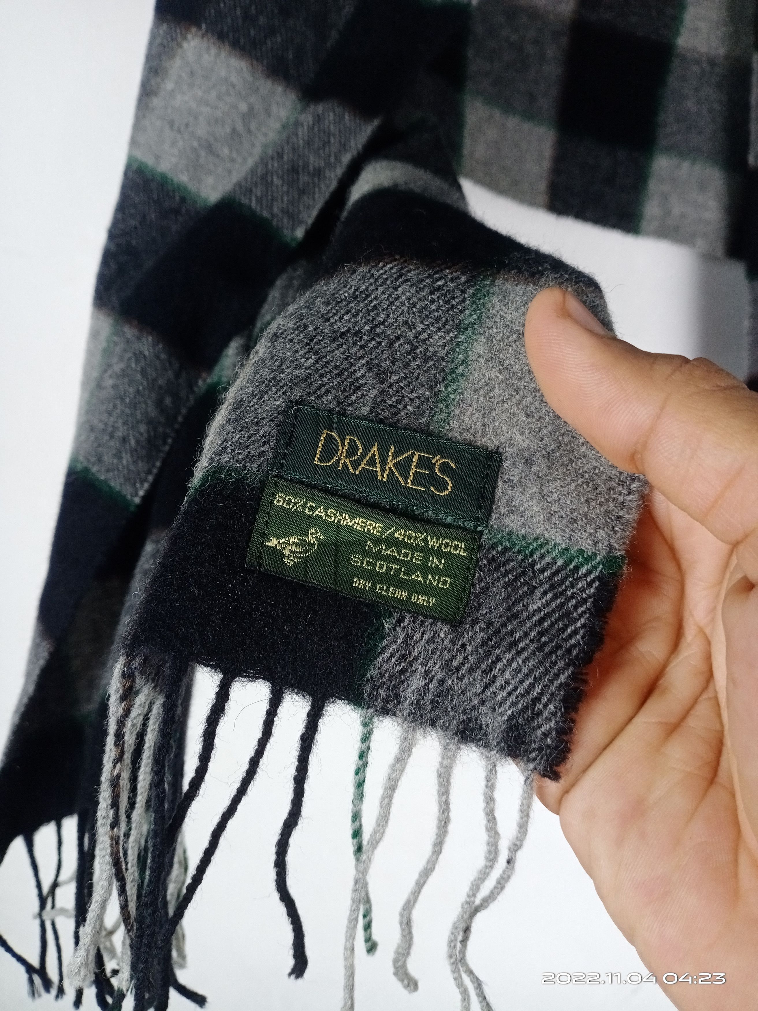 Drake's 💥RARE💥Vintage Drakes Checked Box Wool Scarf Size ONE SIZE - 3 Thumbnail