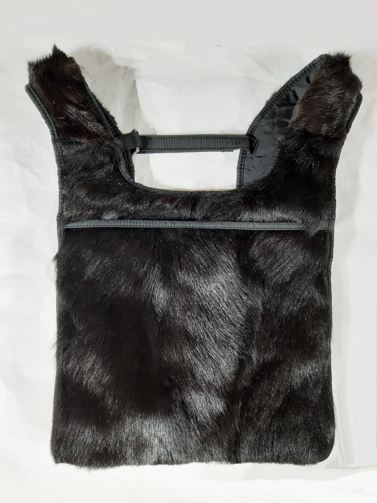 image of Prada Goat Hair Fur Chest Rig Backpack Ss / Fw 1999 in Black, Men's