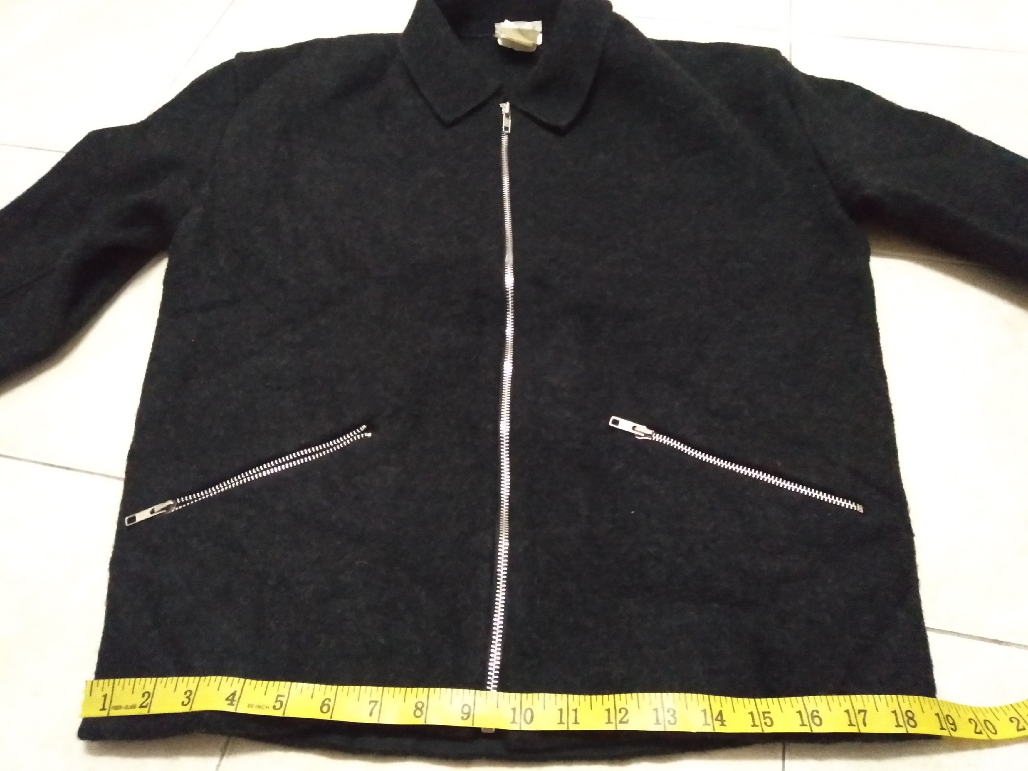 Vintage Agnes B. Black Wool Zipper Jacket Made in France