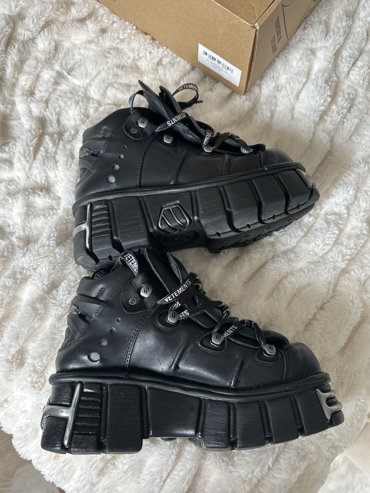 New Rock × Vetements Vetements x New Rock Leather Chunky Sneakers Size US 8.5 / IT 38.5 - 6 Thumbnail