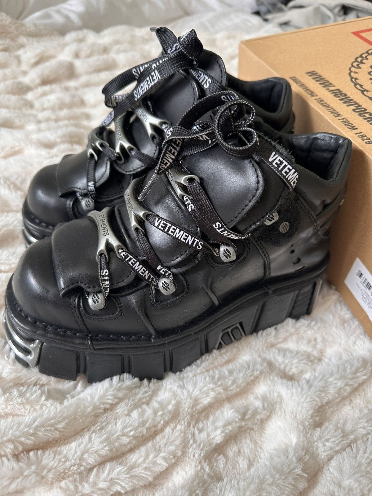 New Rock × Vetements Vetements x New Rock Leather Chunky Sneakers Size US 8.5 / IT 38.5 - 2 Thumbnail
