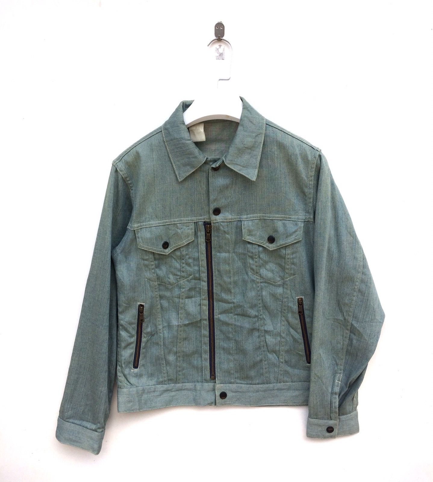 Japanese Brand × N.Hoolywood Rare N.Holywood Japan Trucker Denim Zipper Jacket Size US S / EU 44-46 / 1 - 1 Thumbnail