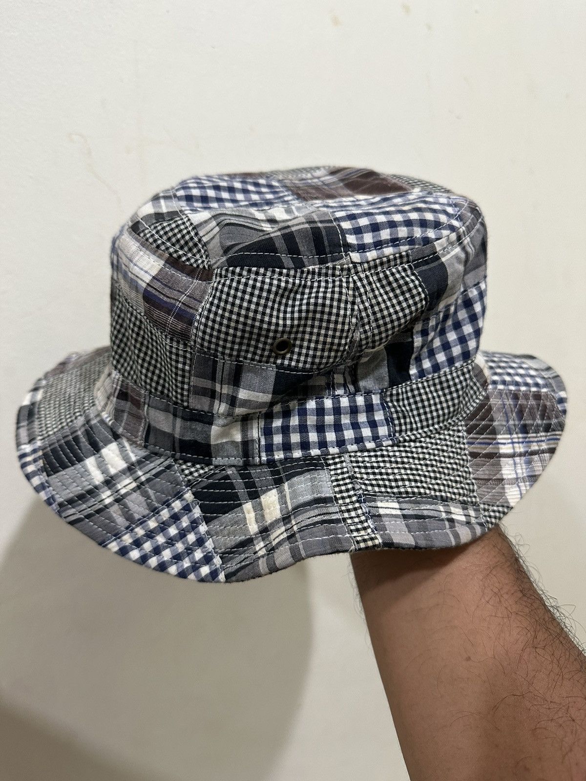 Japanese Brand Rare Patchwork Style Bucket Hat Size ONE SIZE - 1 Thumbnail