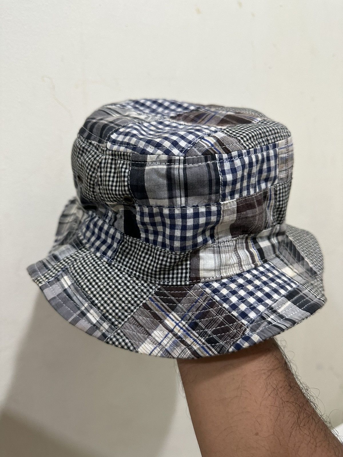 Japanese Brand Rare Patchwork Style Bucket Hat Size ONE SIZE - 2 Thumbnail